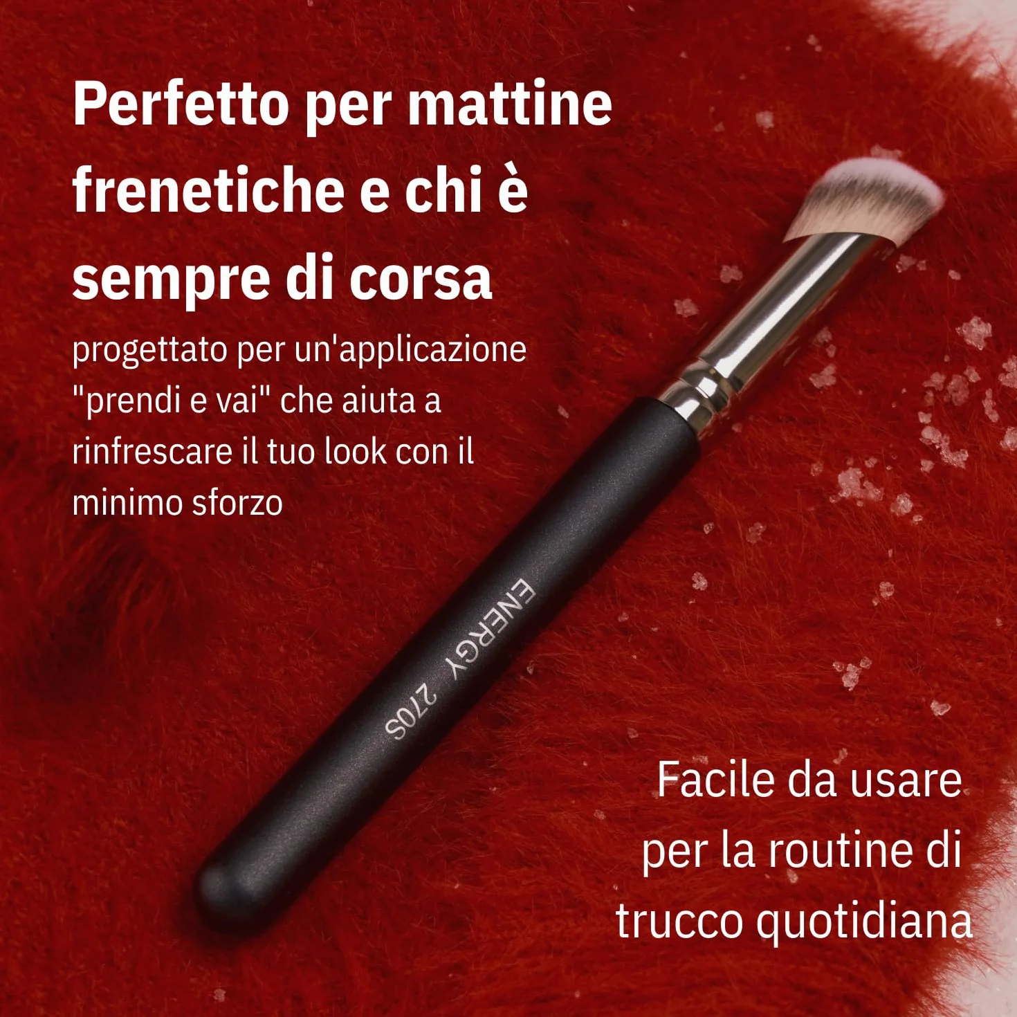 ENERGY 270s Pennello Correttore Angolato per Occhiaie & Copertura Precisa – Pennello Trucco per Liquidi e Creme con Setole Sintetiche Vegane