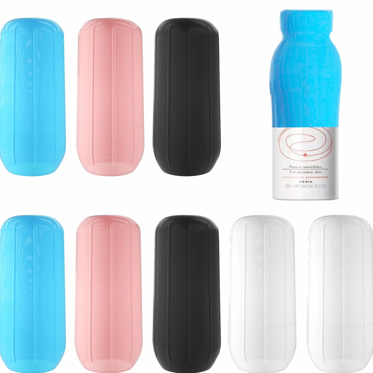 HINGTAI Elastic Sleeves Toiletry covers for Leak Proofing