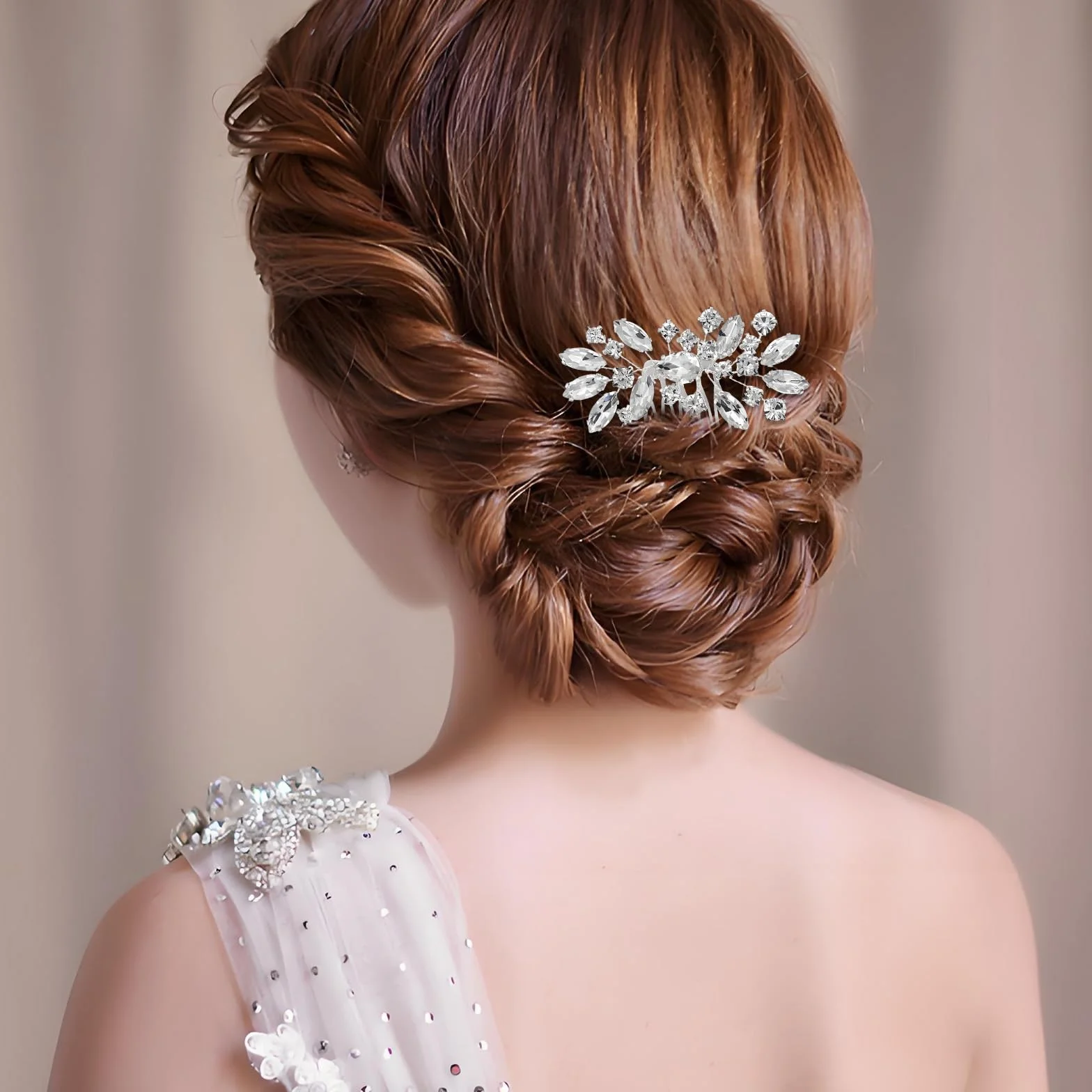 2 pezzi copricapo da sposa in strass argento, accessori per capelli da sposa per donne, fermagli lucidi per la sposa, decorazioni per forcine di cristallo per matrimoni, forniture per cerimonie