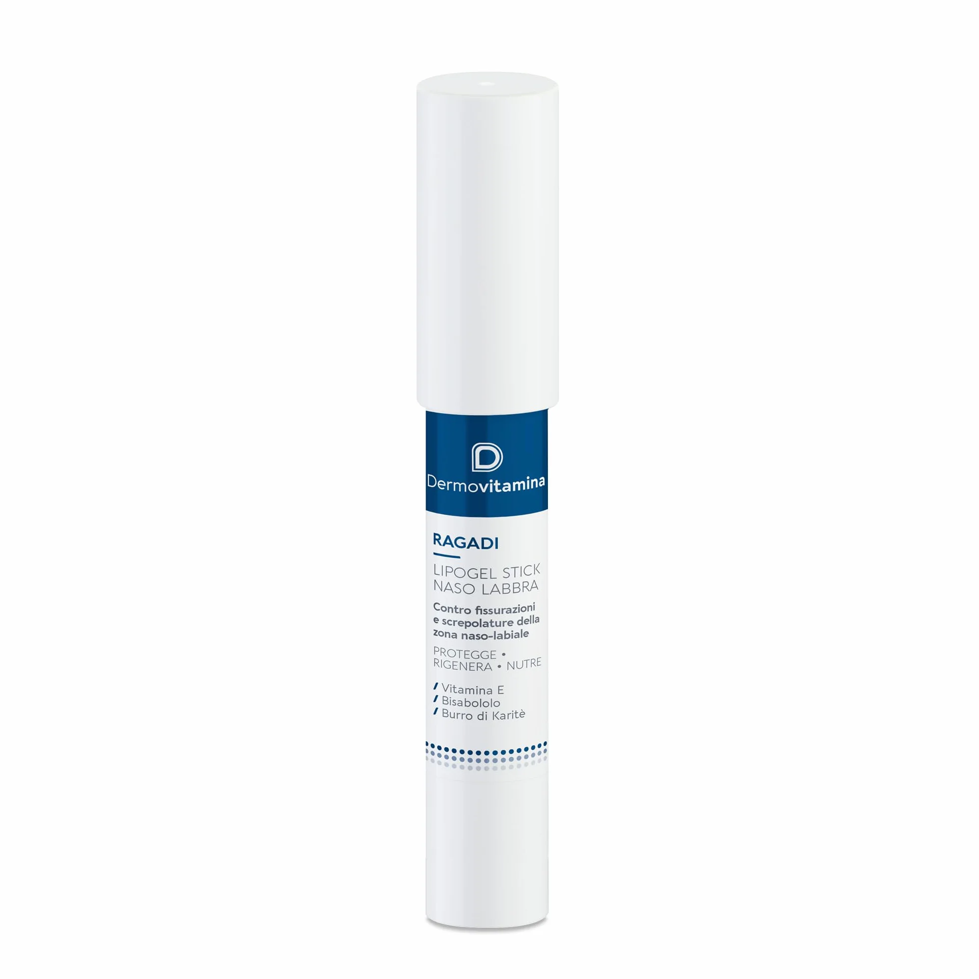 Dermovitamina Ragadi Naso Labbra - Stick per Labbra e Naso Screpolato - Stick Lipogel Rigenerante - Aroma Vaniglia - Senza Conservanti - Lim Balm da 3 ml