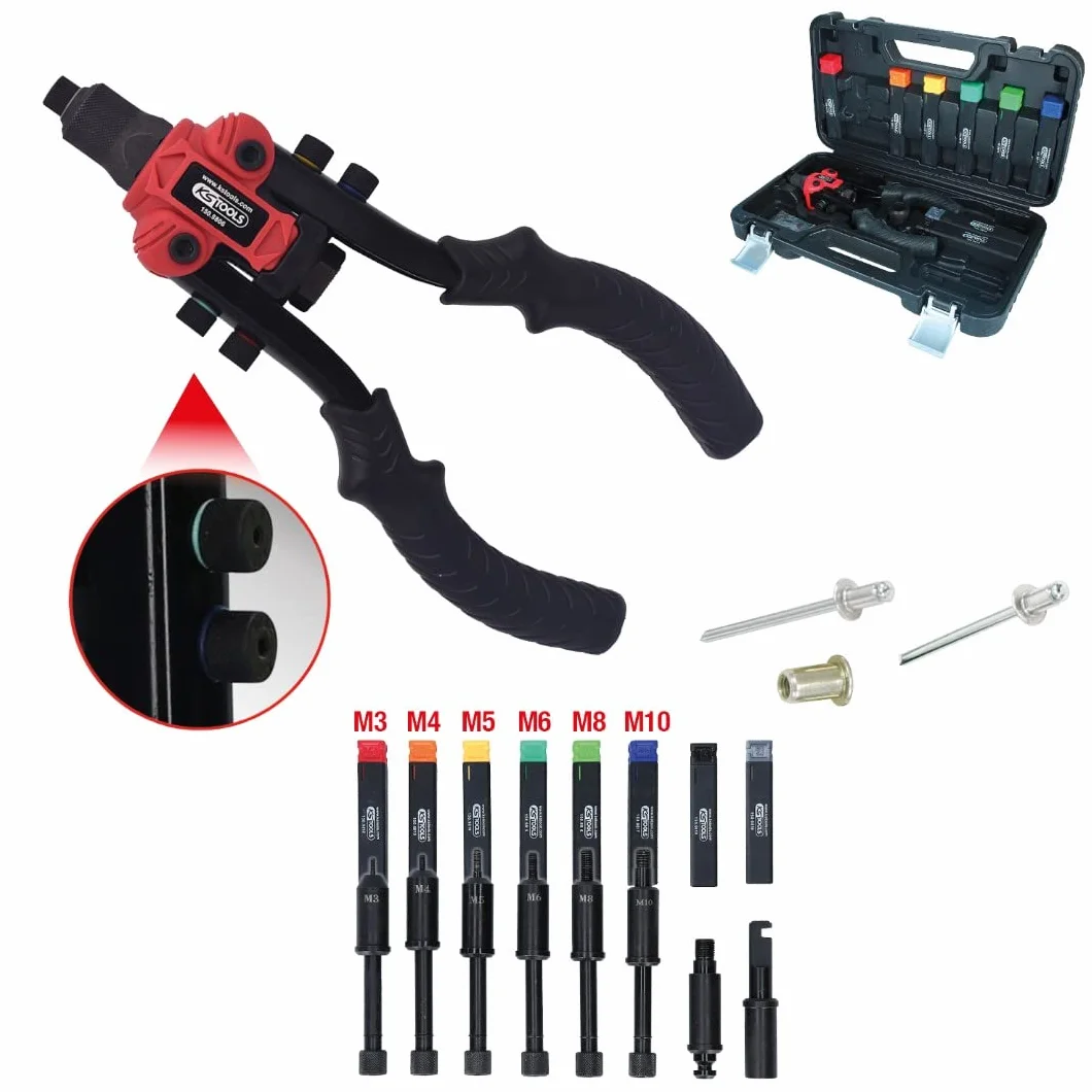 KS Tools Serie di rivettatrici 3 in 1 15 pz