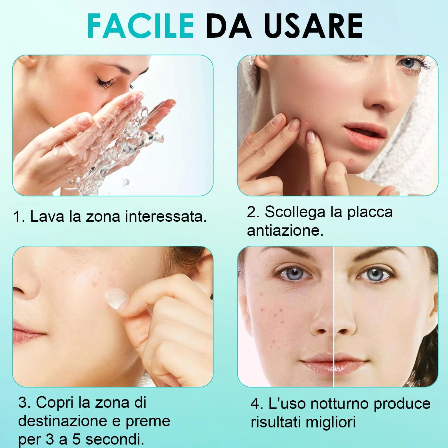 264pcs Cerotti Brufoli Pimple Patch Invisibili Per Acne Idrocolloide Naturale Con Olio Dell'Albero Del Tè E Acido Salicilico Giorno E Notte 2 In 1 Cerotto Impermeabile Patch Brufoli