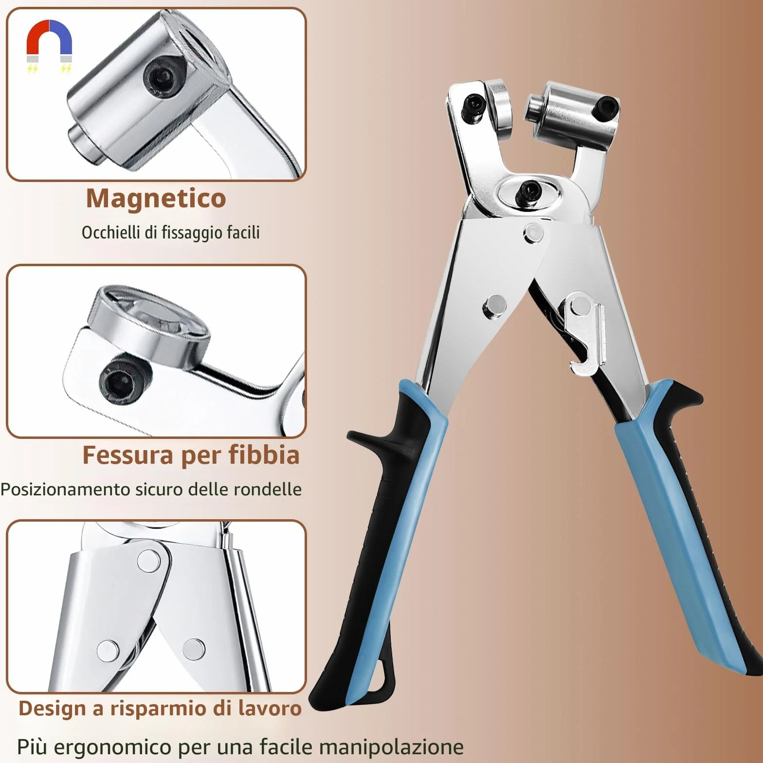 Pinze per Occhielli Professionali Set Occhiellatrice Teloni 400 Occhielli Ø 10mm Pvc Pelle Cartone Tessuto