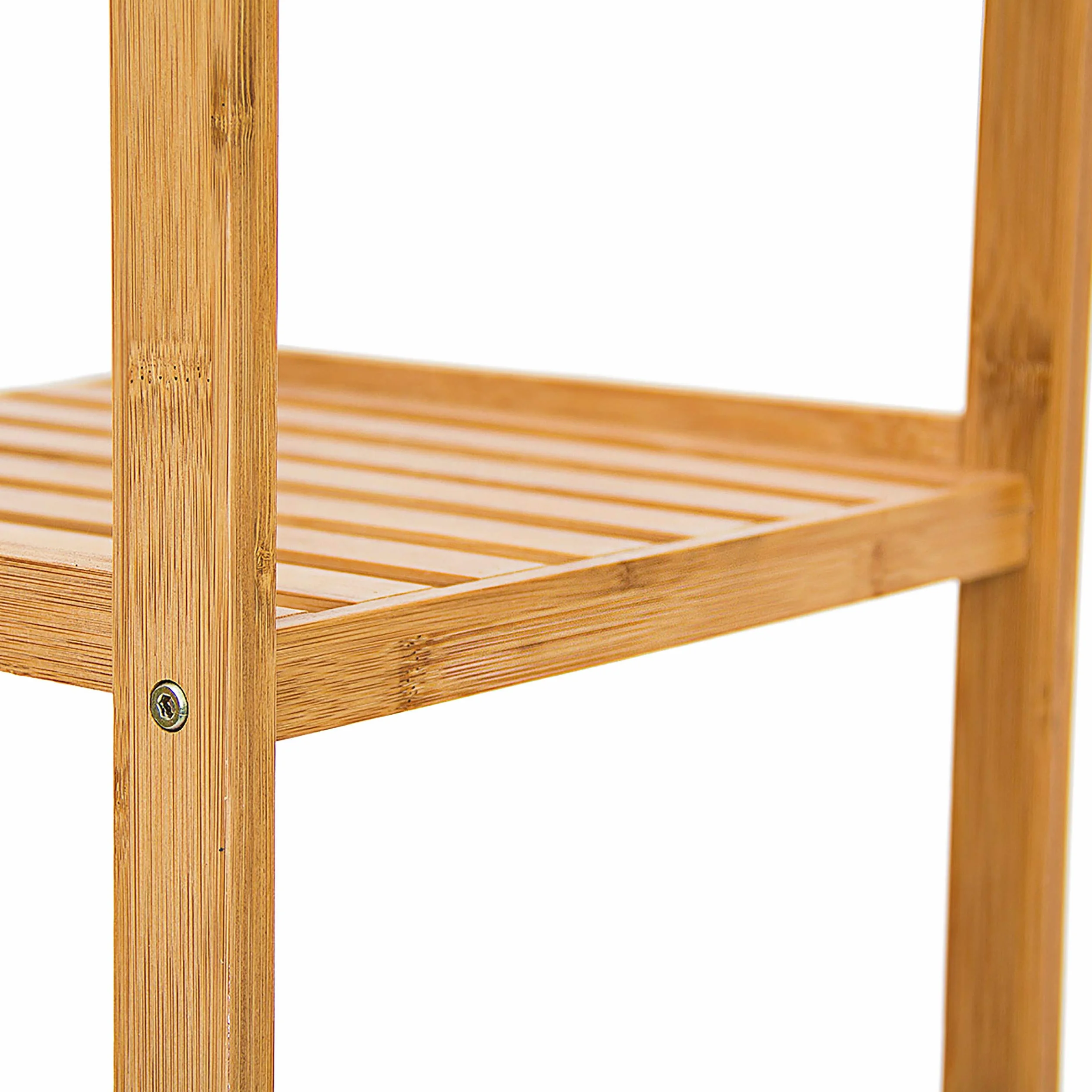 Relaxdays Scaffale per Bagno Cucina in Legno di Bambù 33 x 33 x 110 cm Marrone Chiaro