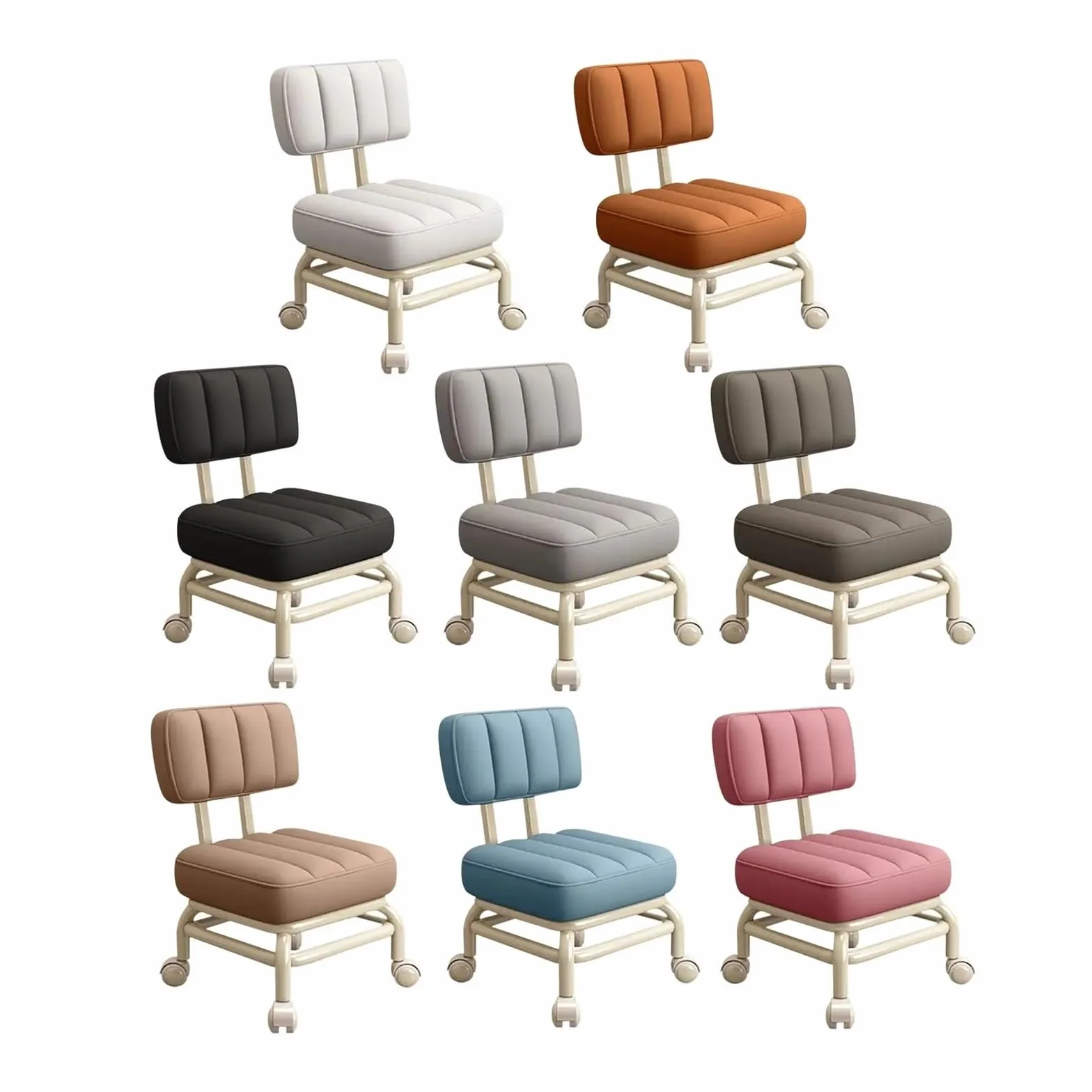 Poltrona per Pedicure con Seduta Bassa e rotelle, poggiapiedi Universale, Ruote girevoli, Sgabello per Pedicure, per Fitness, casa, Garage, Barbiere(Nero Taglia Unica)