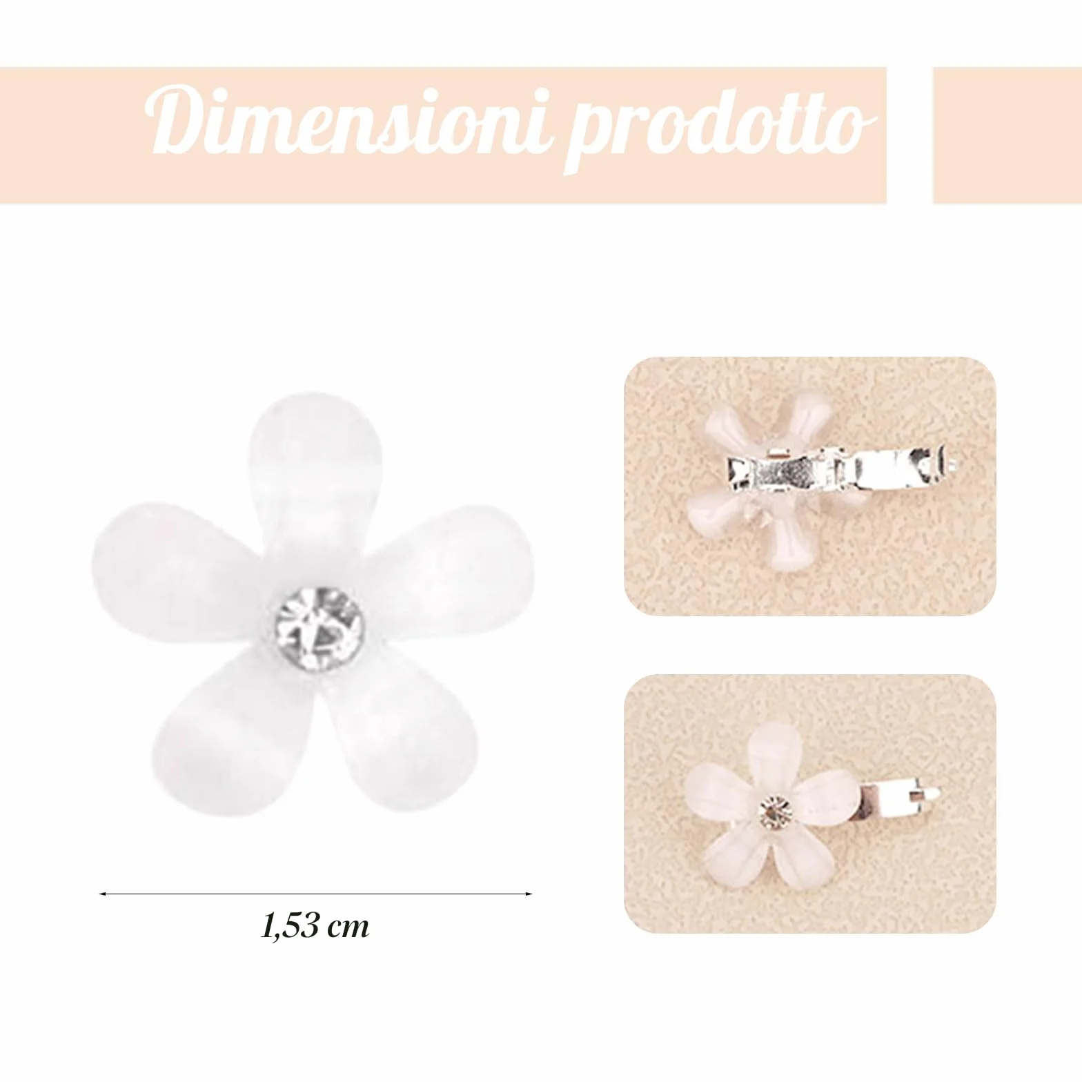 Mezrkuwr 10 Mini Fermagli per Capelli Bianchi con Strass - Graziosi Accessori Decorativi per Acconciature da Sposa - Forcine Floreali