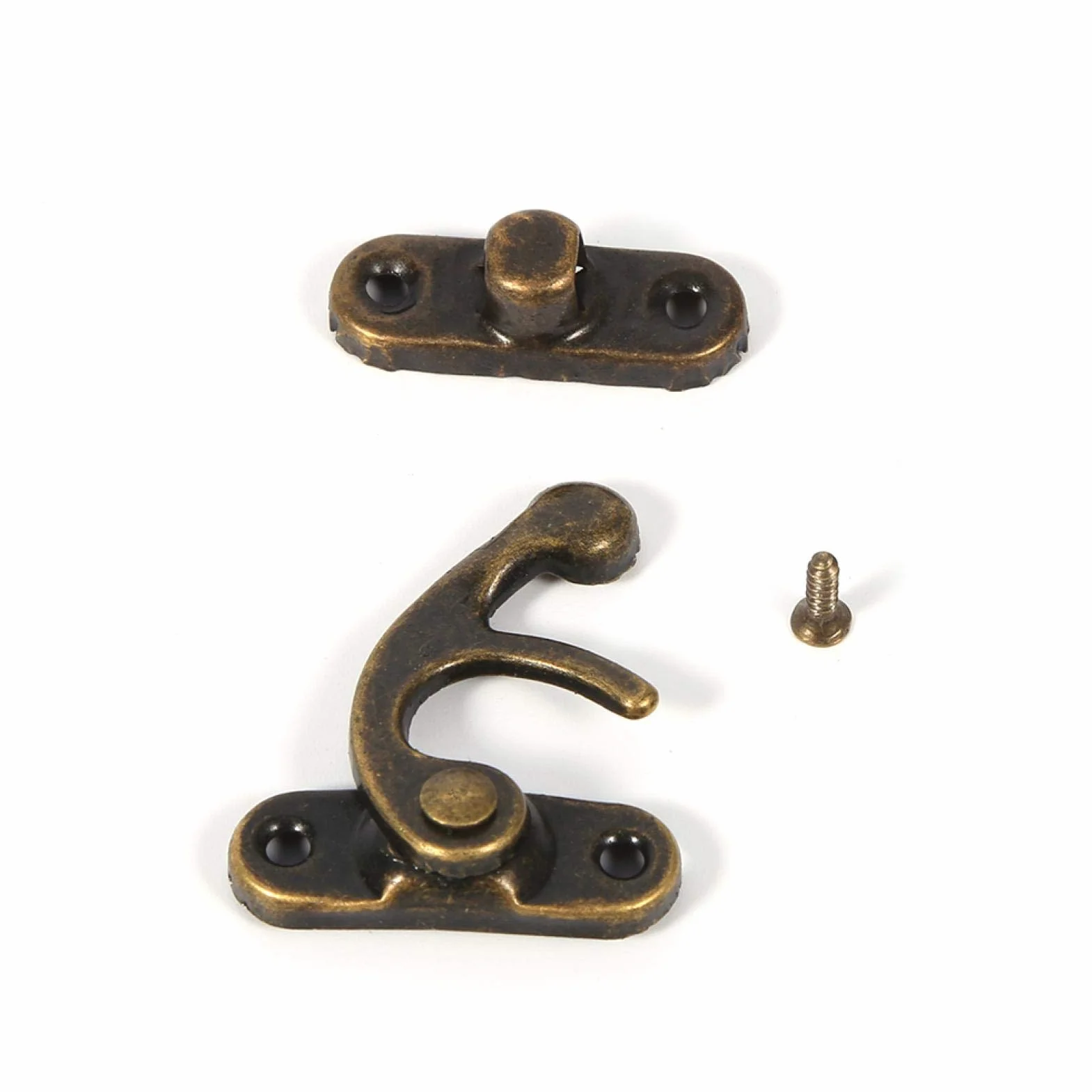 OUKENS Antique Latch Hasp 12X Regalo gioielli Vino Scatola legno Hook Hasp con viti Serratura Antica Destro Bronzo