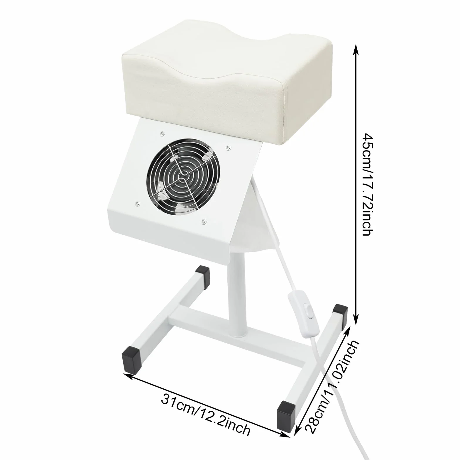 Sgabello per pedicure, sedia per pedicure, mobilePoggiapiedi stabile, ventilazione anti polvere, altezza regolabile 48-68 cm, carico 10 kg, per la casa, il soggiorno, la spa, il massaggio, il salone