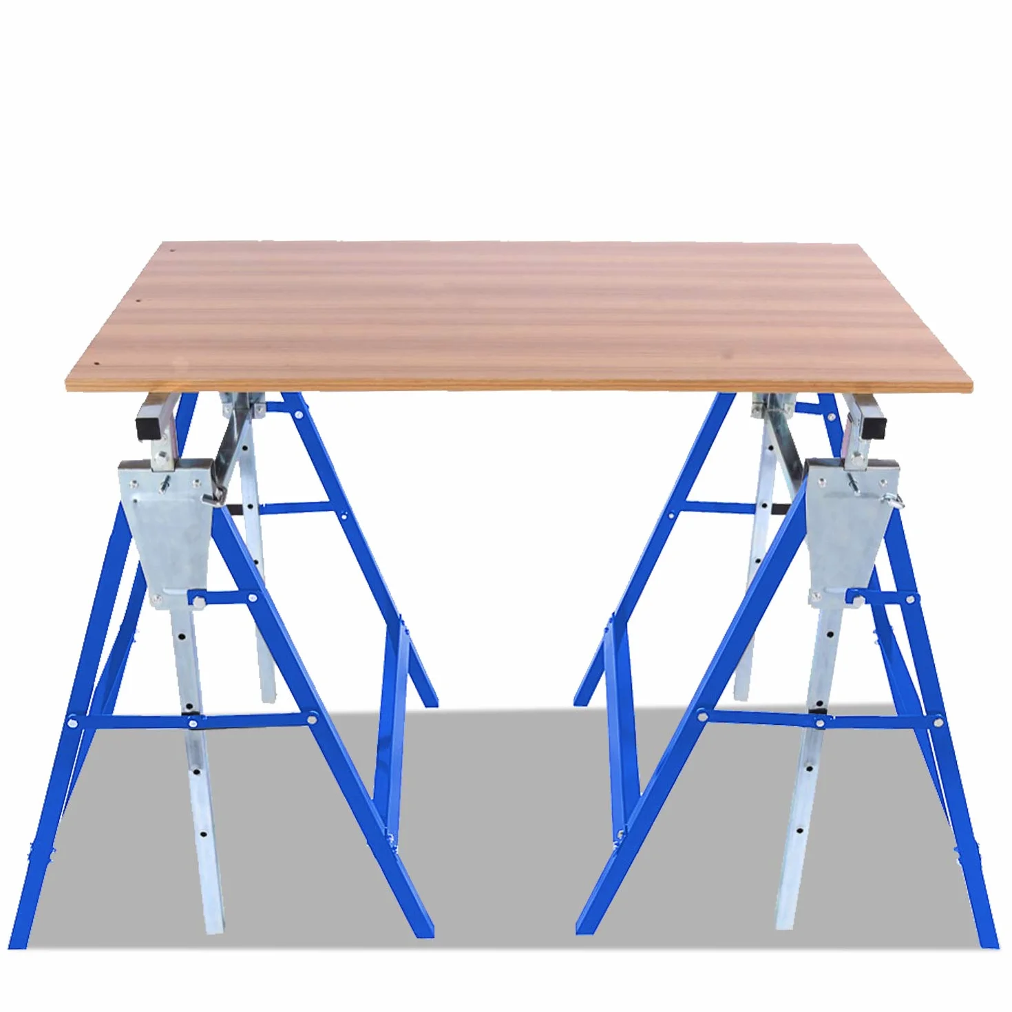 Cavalletti da lavoro regolabili in altezza 200 kg, 7 altezze 80-130 cm, pieghevoli, Fiqops