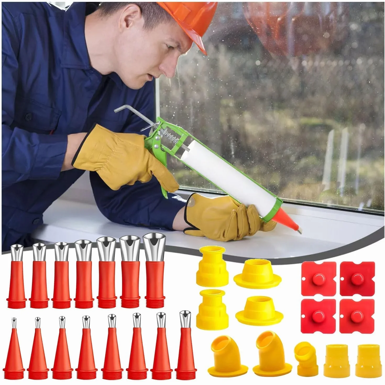 31 Pezzi Ugelli per Calafataggio in Silicone, Kit Beccucci per Cartuccia Silicone