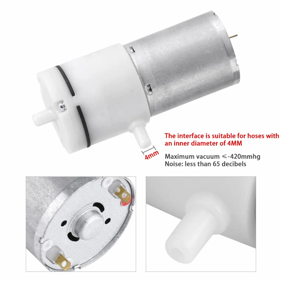 DEWIN Mini Pompa Aria DC 12V Micro Pompa a Vuoto per Acquario