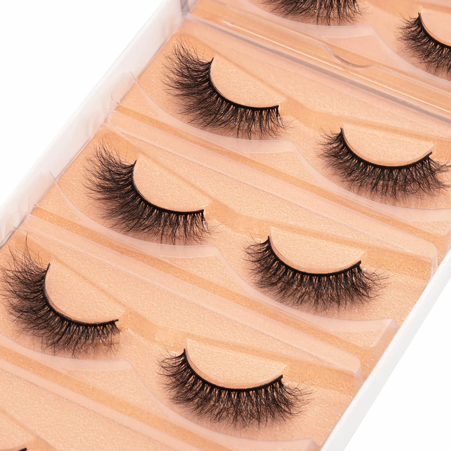 DYSILK Ciglia Finte Naturali 5 Paia 6D Extension Ciglia Lashes Occhio Di Gatto Ciglia Sottili Fake Eyelashes Fatte a Mano al Ciglia Corte Riutilizzabili False Lashes|10mm-15mm