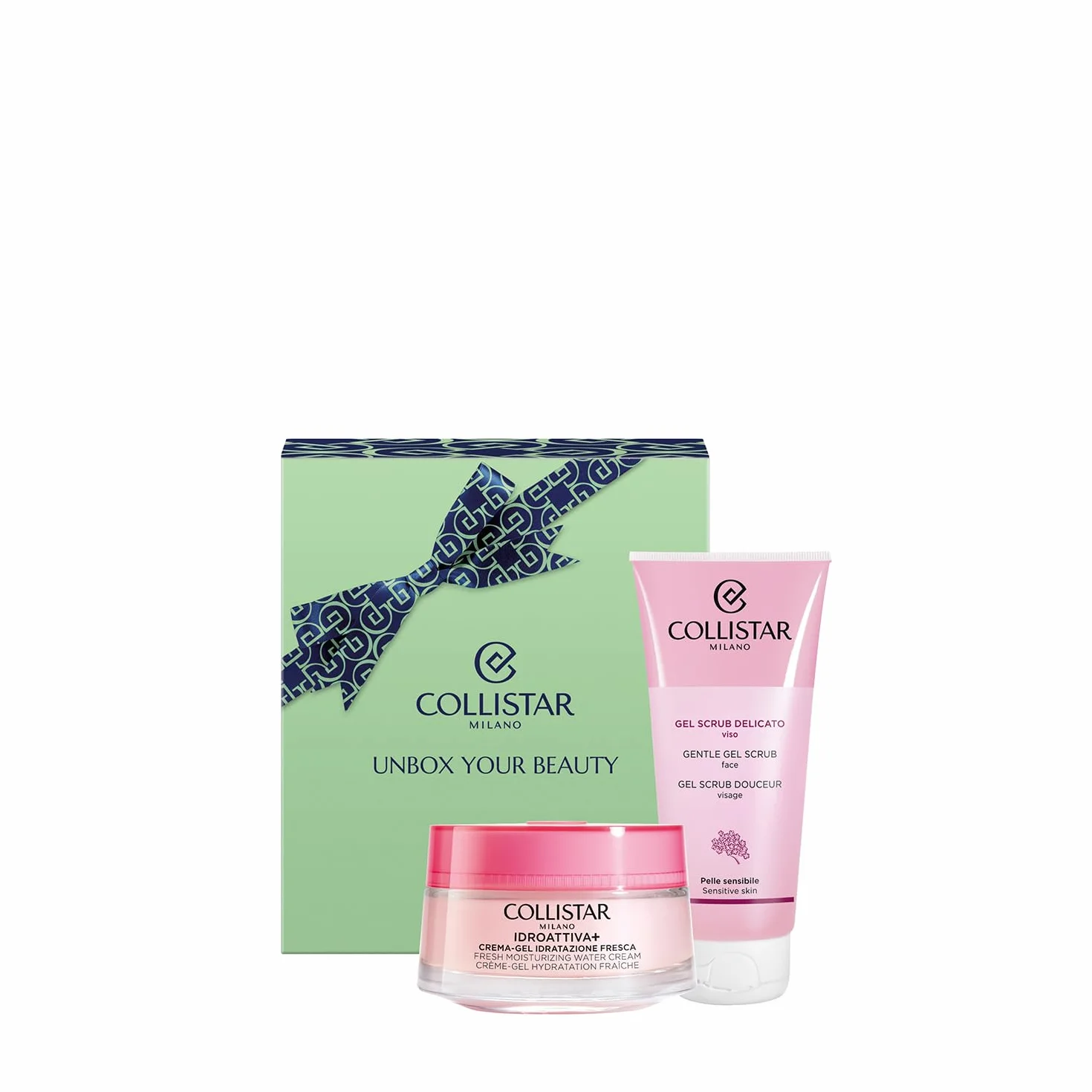Collistar Cofanetto Regalo Donna Viso Idroattiva+ con Crema-Gel Idratazione Fresca 50ml + Gel Scrub Delicato Viso 100ml – Idratante, Esfoliante e Naturale