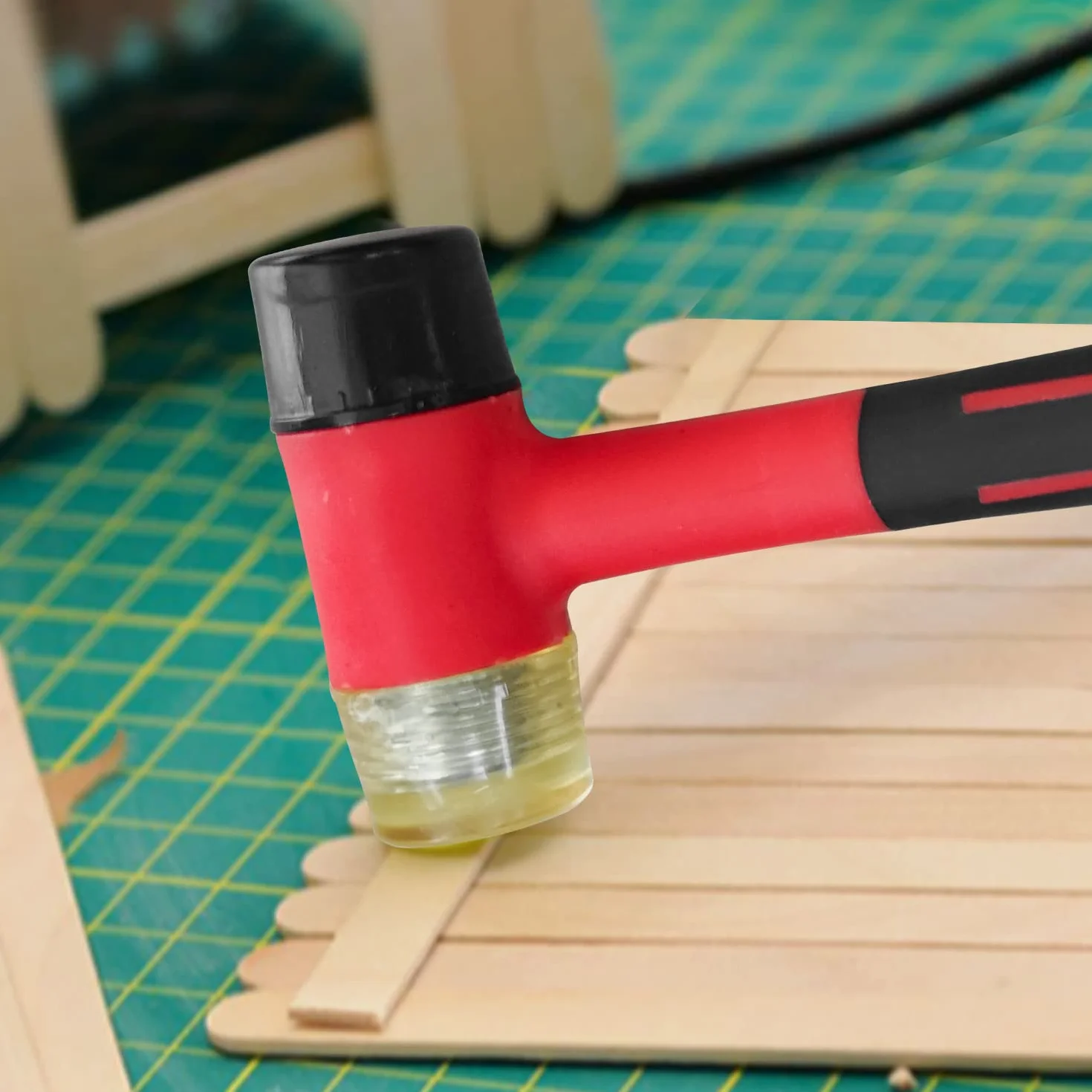 Martello Gomma Doppia Testa 25mm Mazza Protettiva Cuoio Legno Gioielli Plastica
