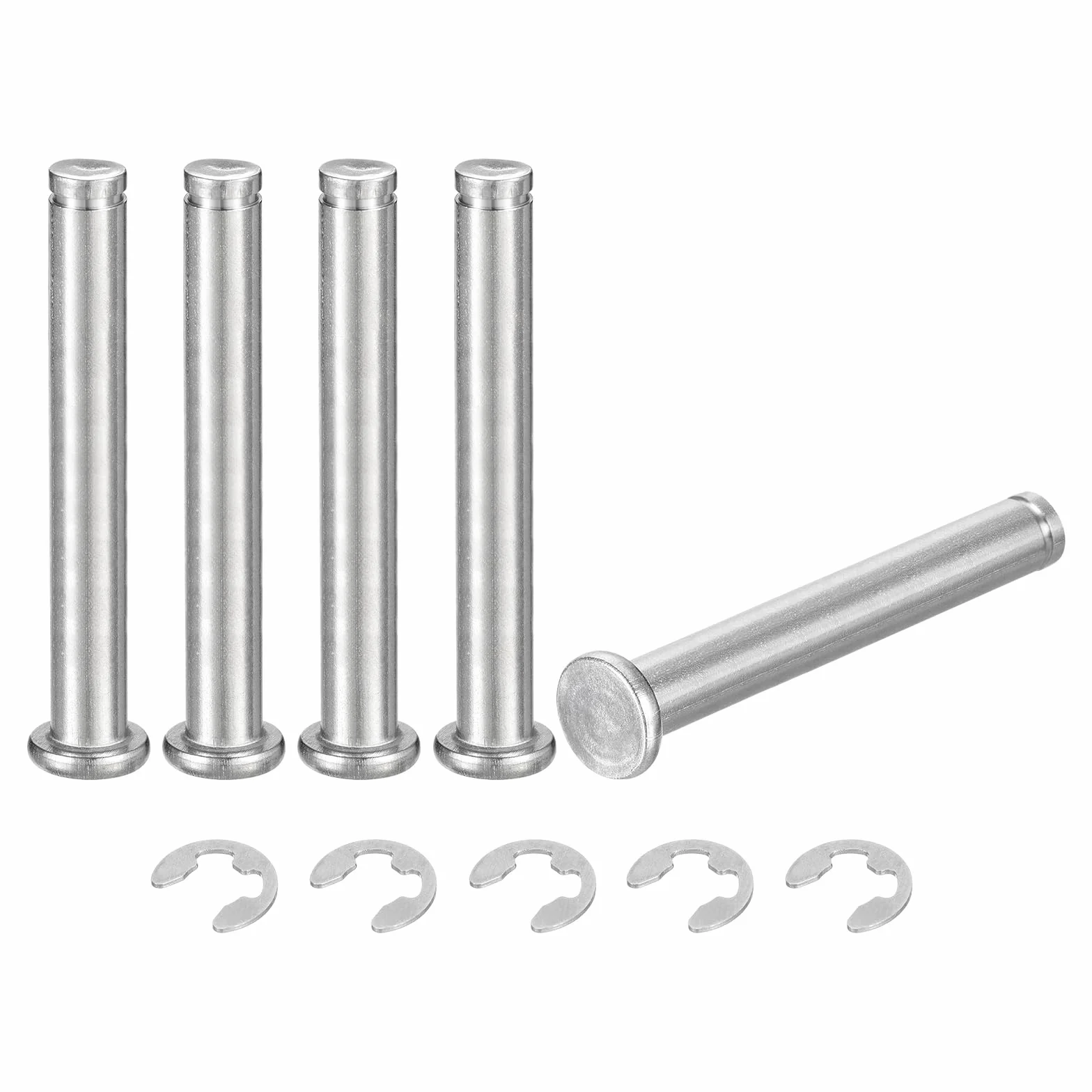 QUARKZMAN M8x60mm Perno Posizionamento Cilindrico Acciaio Inossidabile 304, Testa Piatta con Anello Fissaggio, Argento