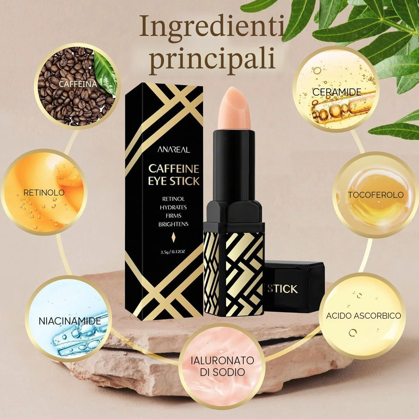 Balsamo per occhi al retinolo contro rughe, occhiaie scure e borse da lacrima, balsamo per occhi alla caffeina, per uomini e donne, balsamo coreano (1)