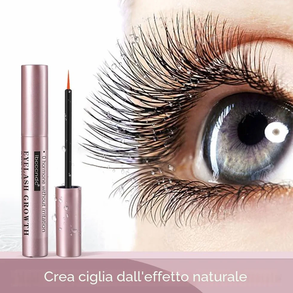 Siero per ciglia - Siero naturale per la crescita delle ciglia e sopracciglia più lunghe e spesse, vegano e cruelty-free - Niacinamide, estratto di foglie di centella asiatica (8 ml rosa)