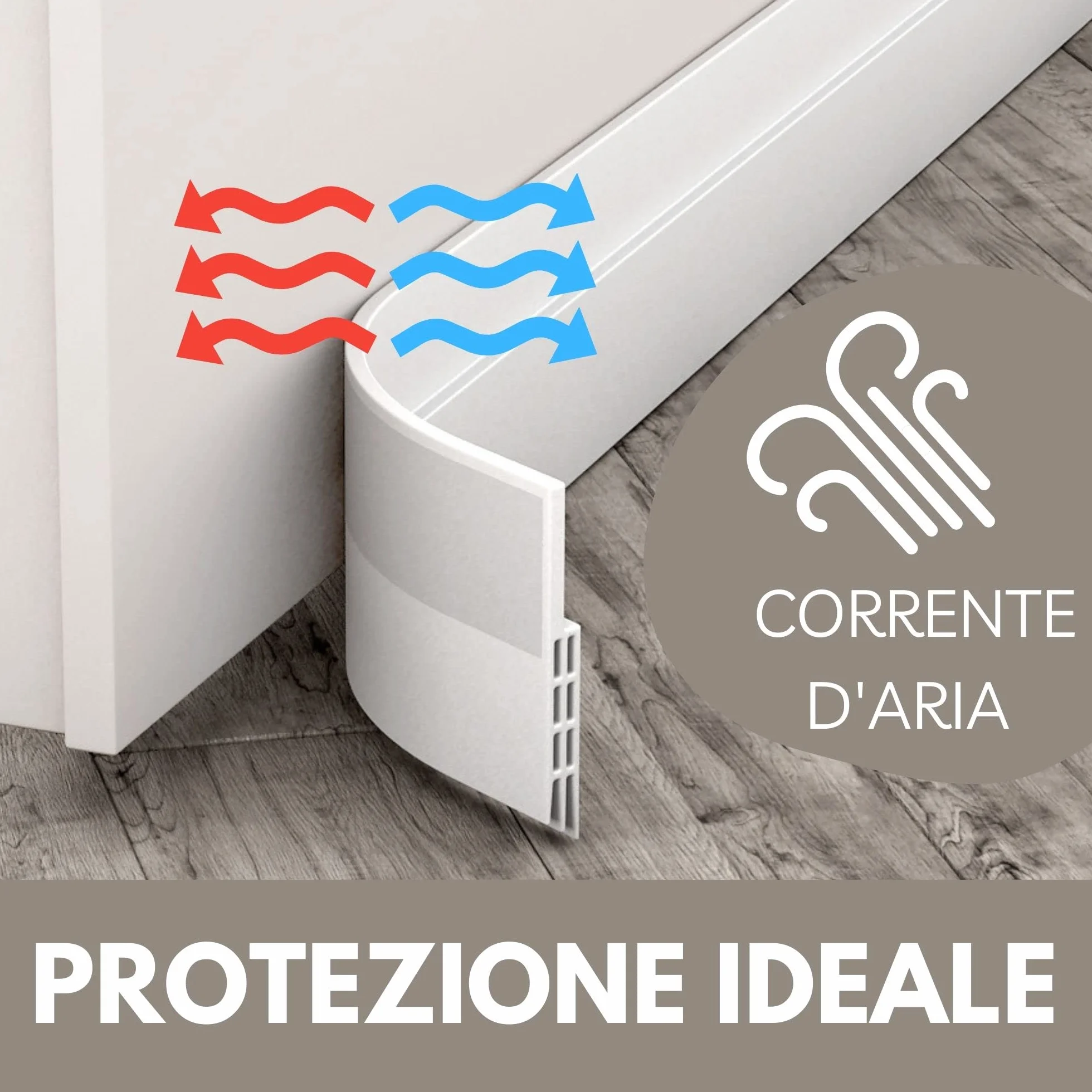 Vellure Paraspifferi Porta Blindata - Paraspifferi Sottoporta Premium, 1x Bianco, Przeciwdźwiękowy, Przeciwzimny