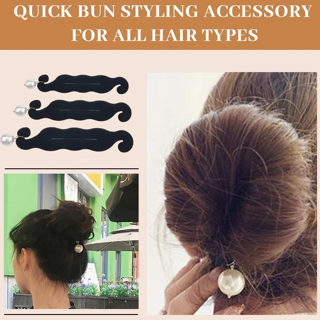 Chignon Facile per Capelli,3 Pcs Strumento per La Creazione Rapida di Chignon,Capelli Strumento per Intrecciare,Capellis Ricci Accessori,per Raccogliere Capellis