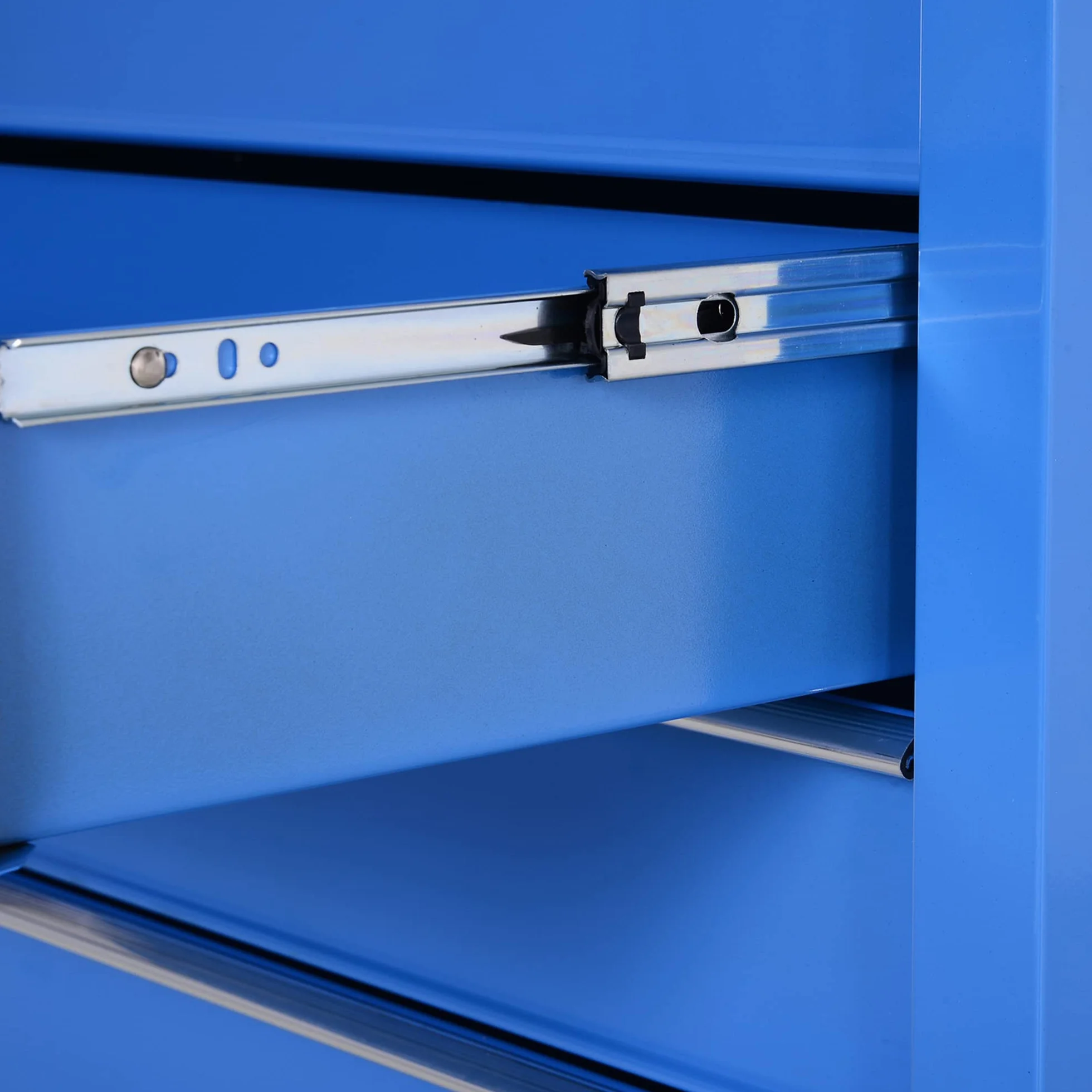 HOMCOM Carrello da Officina 5 Cassetti con Ruote in Metallo Blu 67.5x33x77cm