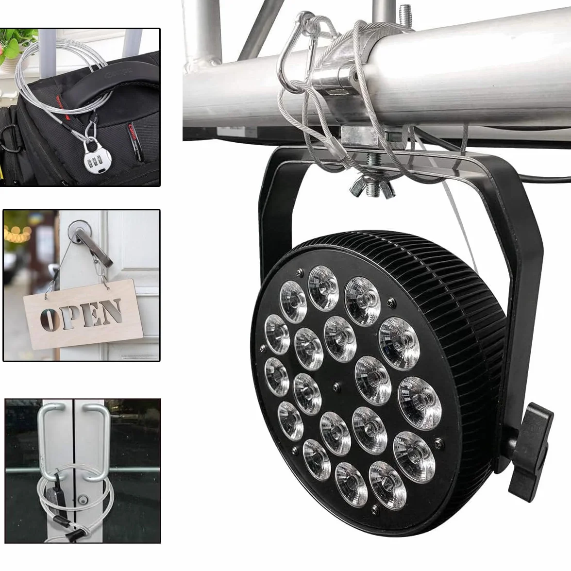 Cavo Acciaio Inossidabile Intrecciato Doppio Anello 3 mm per Biciclette Bagagli