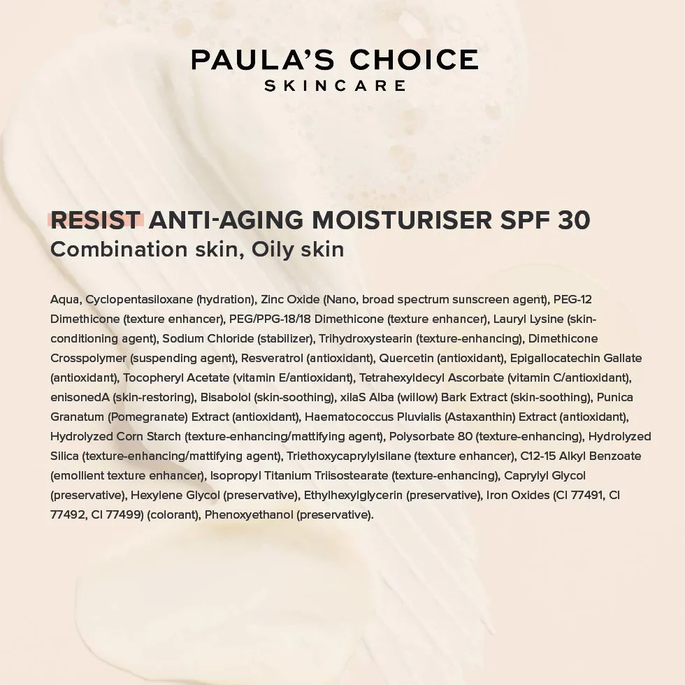 Paula's Choice Anti-Aging Crema Giorno SPF 30, Pelli Miste o Grasse, 60 ml | Crema Solare -Lozione Idratante Eggermente Colorat - Minimizza le Macchie Cutanee - Combatte le Rughe - Ossido di Zinco