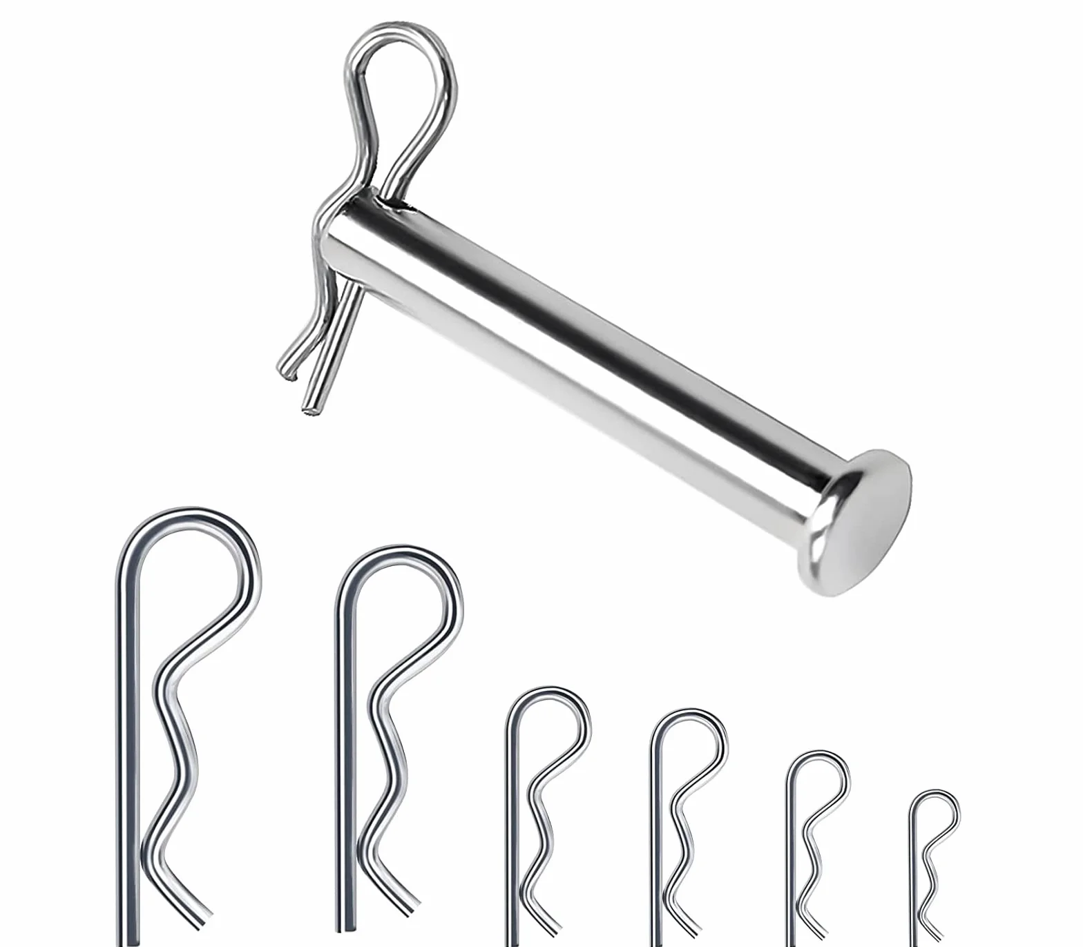 Set R-Clip 150Pz 6 Tg Coppiglie Perni Fermi a Molla di Sicurezza