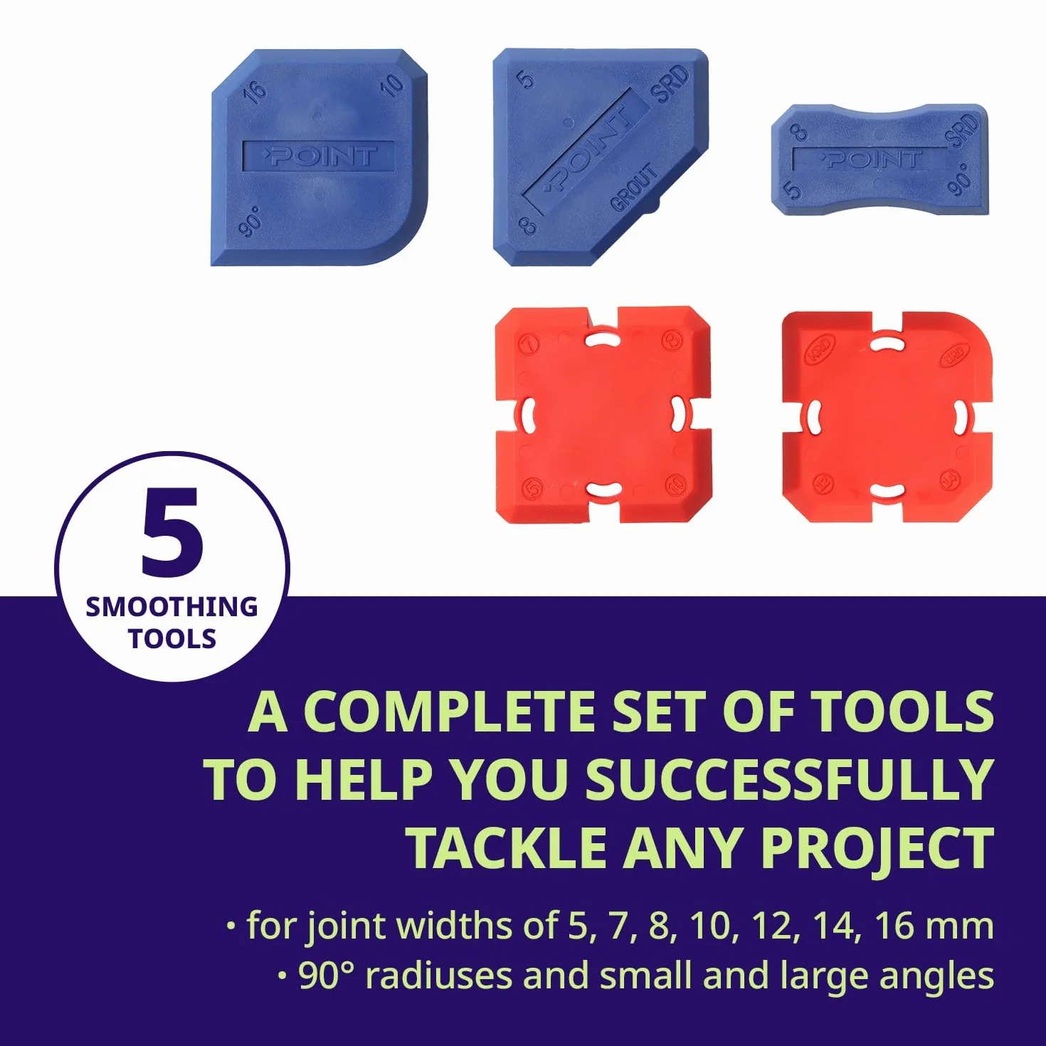 Set di strumenti per sigillatura in silicone, kit di finitura con 16 profili leviganti, per silicone, acrilico e sigillanti