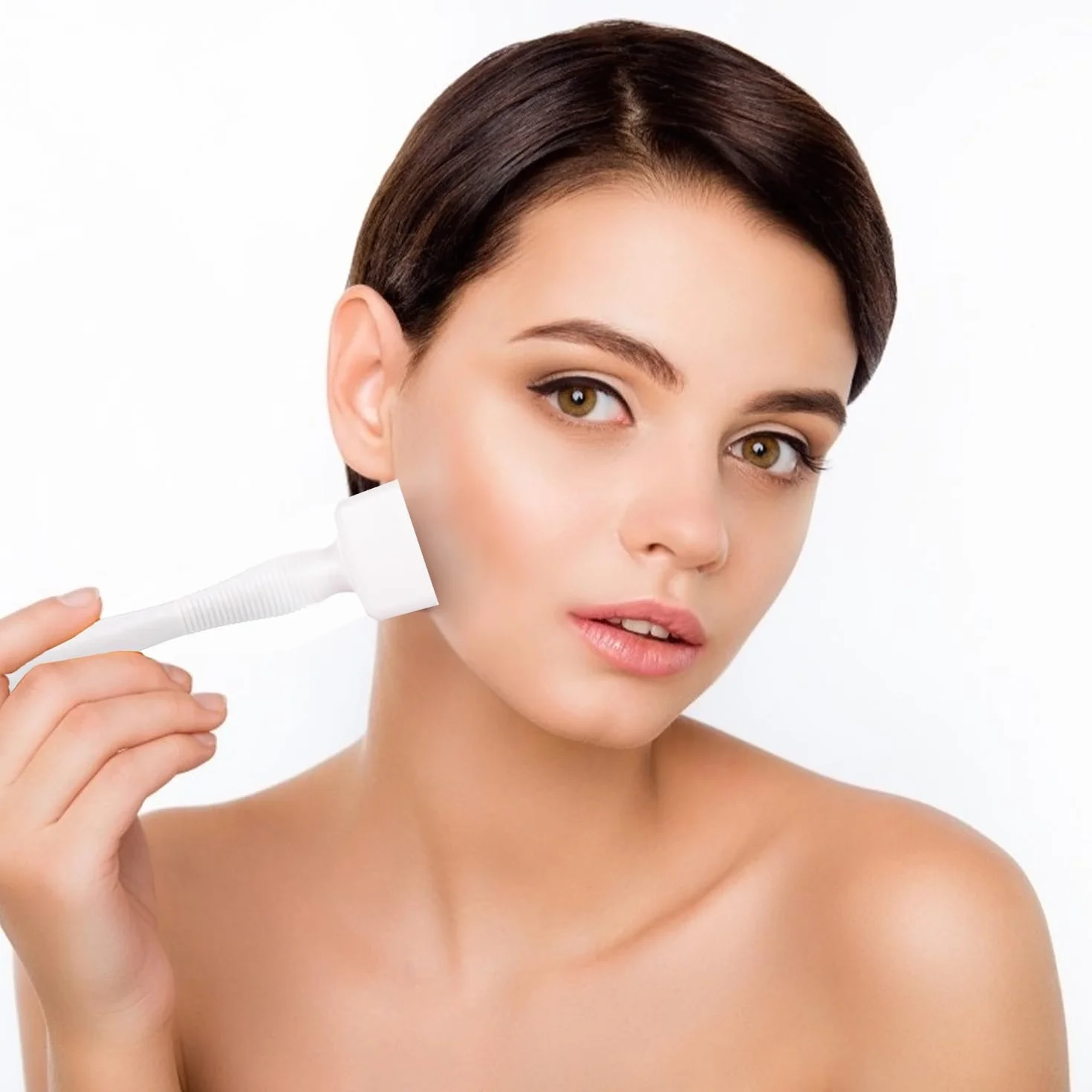 Dermastamp Derma Stamp Dermaroller 140 Pins Titanium Veri Aghi Microneedle Stamp Microneedling Lunghezza Dell'ago Regolabile da 0,25 mm a 3,0 mm Salvietta per Capelli Barba Growth Skin Care