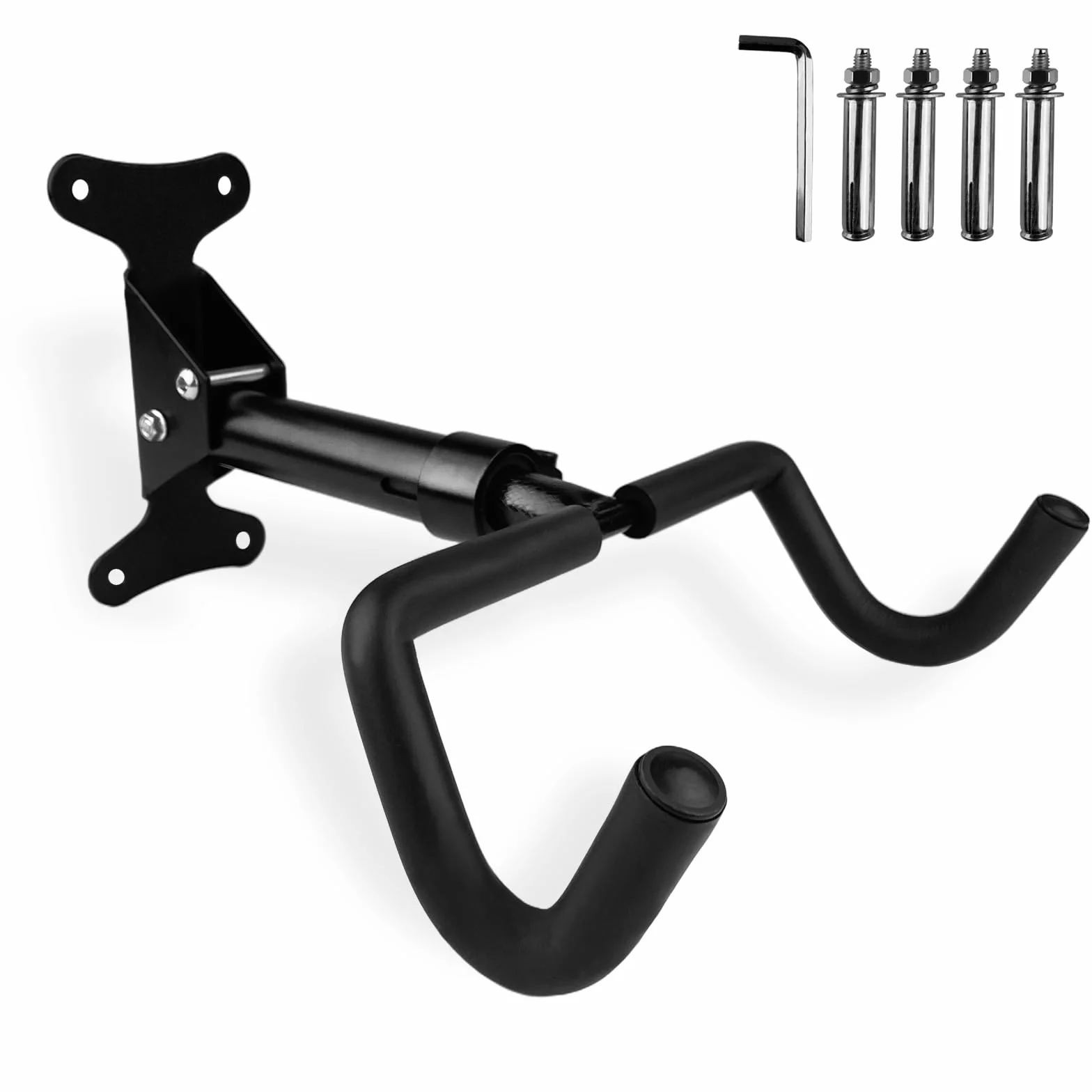 Supporto Bici da Muro Pieghevole, Regolabile, Metallo Robusto, Protezione Schiuma EVA 8 mm, per MTB