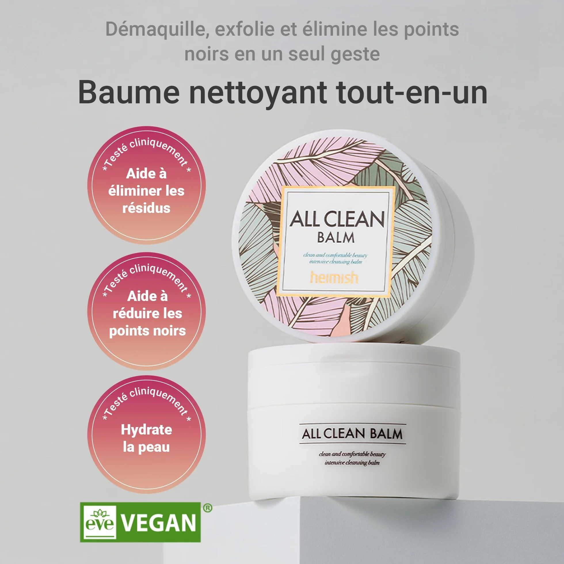 HEIMISH All Clean Balm 4.0fl.oz/120ml - Balsamo detergente multiuso | Struccante, Detergente per il viso, Cura dei punti neri, Idratante | Olio aromatico naturale, formula da balsamo a olio