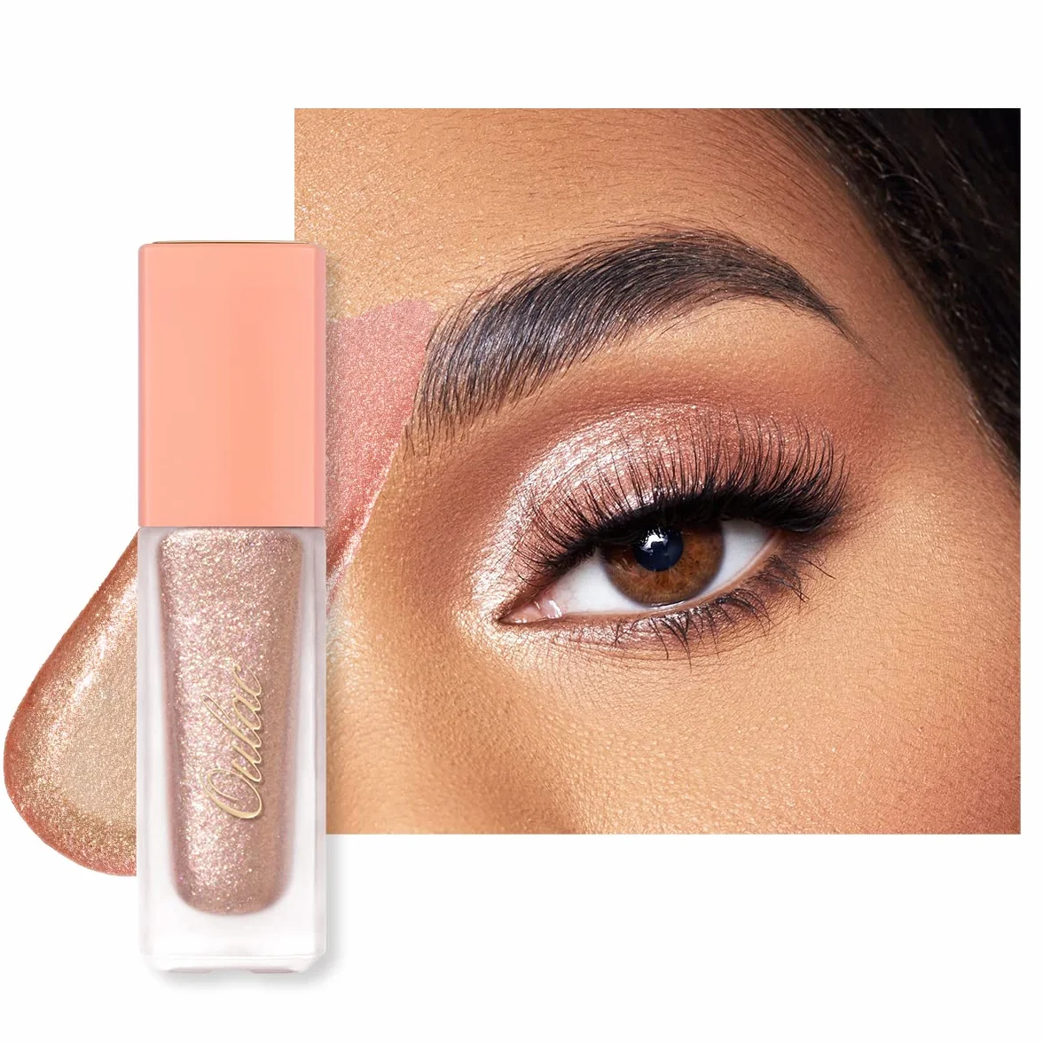 Oulac Ombretto Liquido Bio Glitter Occhi - per Brillantini Make Up con Aspetto Sbalorditivo e Luccicante, Senza Rughe, Analcolico, Non Grasso, Vegan Friendly, Sugar Rush
