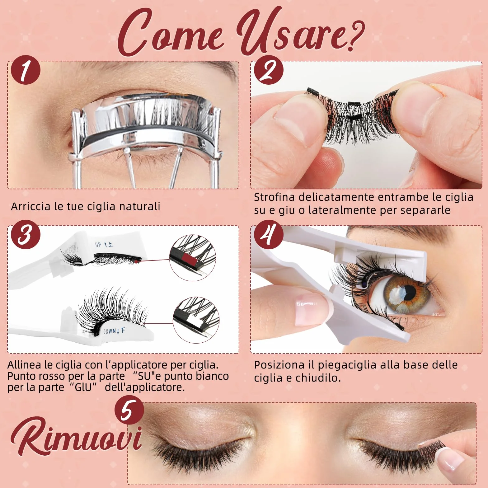 Higu Clace Ciglia Magnetiche Con Applicatore, Non C'è Bisogno Di Colla Magnetica Per Ciglia Facile Da Indossare E Rimuovere (Style-A)