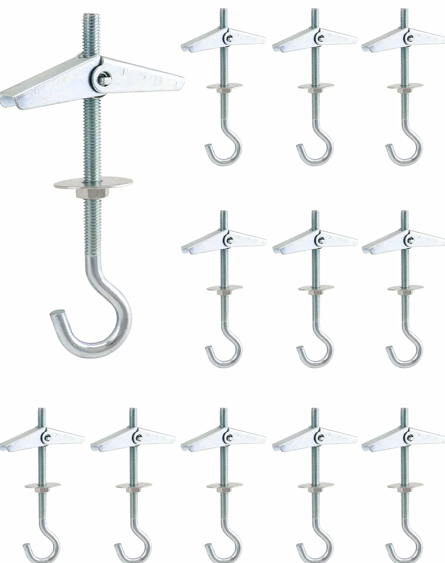 Tasselli A Molla Con Gancio M5x90mm Acciaio Al Carbonio 12 Pezzi