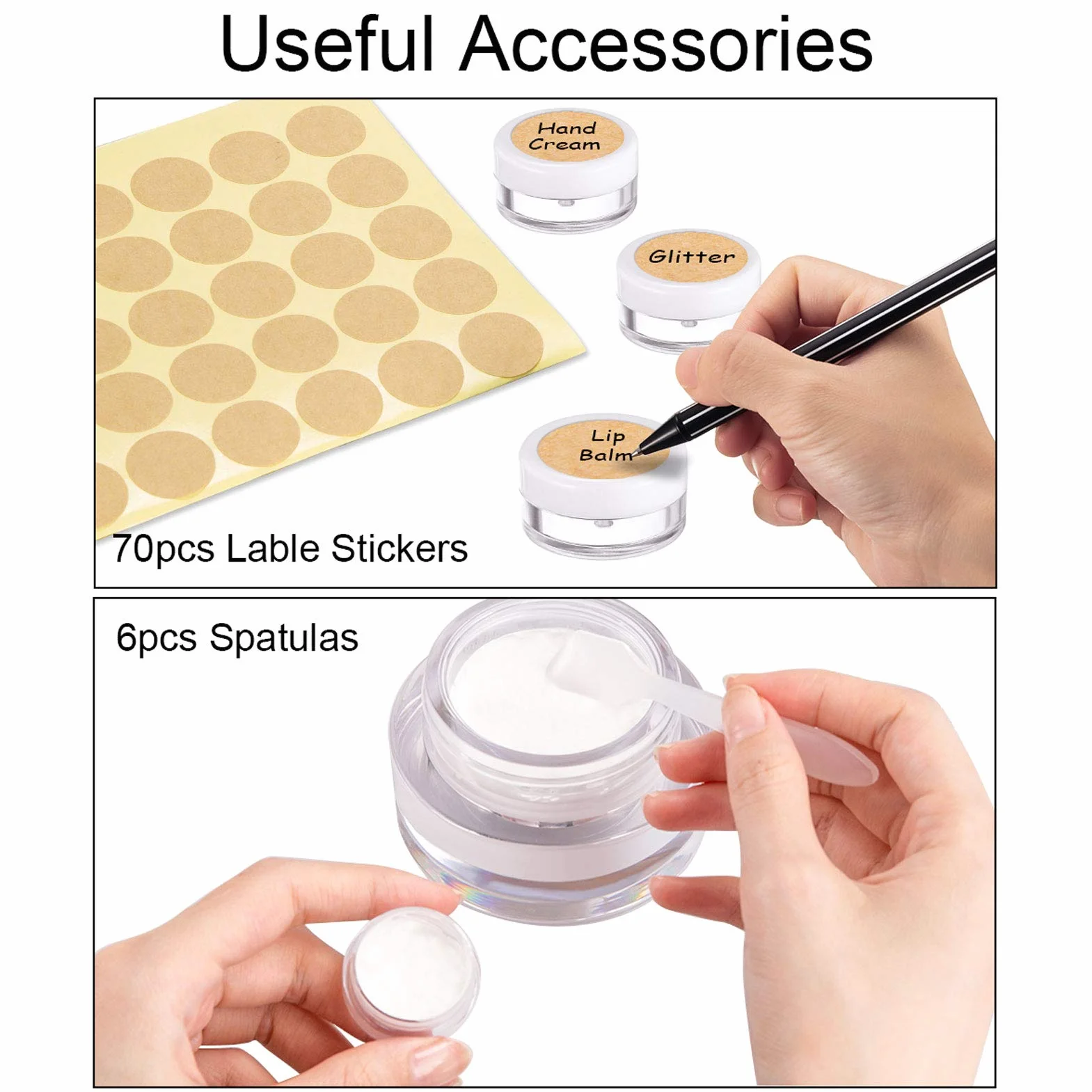 60 vasetti cosmetici vuoti, in plastica trasparente da viaggio, contenitori cosmetici per lozione, crema, deposito trucco (5 g/5 ml)