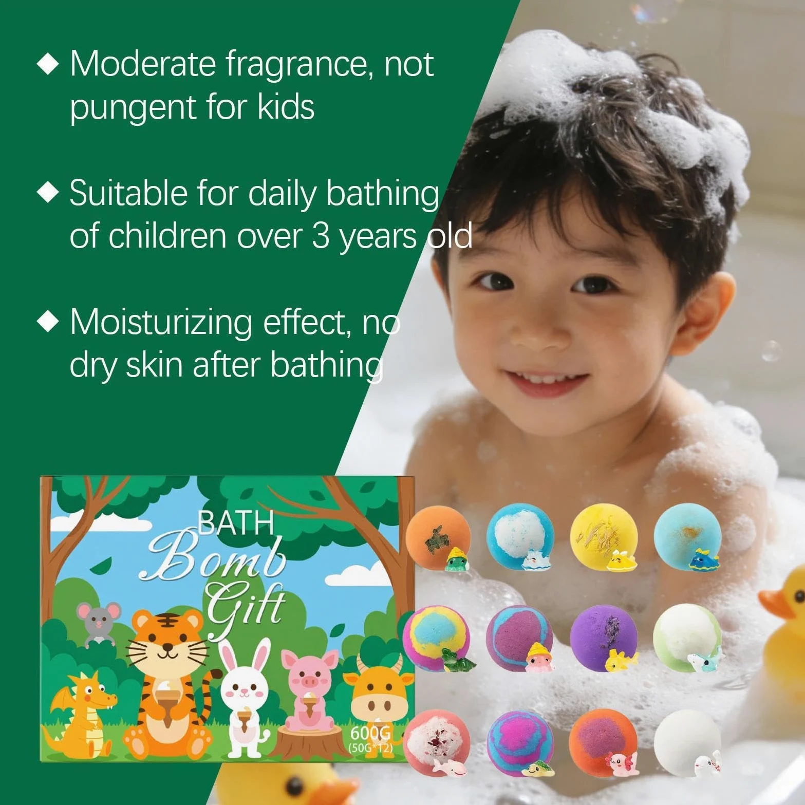 Kit di Bagno con Bombette Effervescenti Set da 12 Pezzi Variopinte | Set Giocattolo di Effervescenti per il Bagno per Favors Regalo, Riempicalze, Relax, Bambini e Bambine