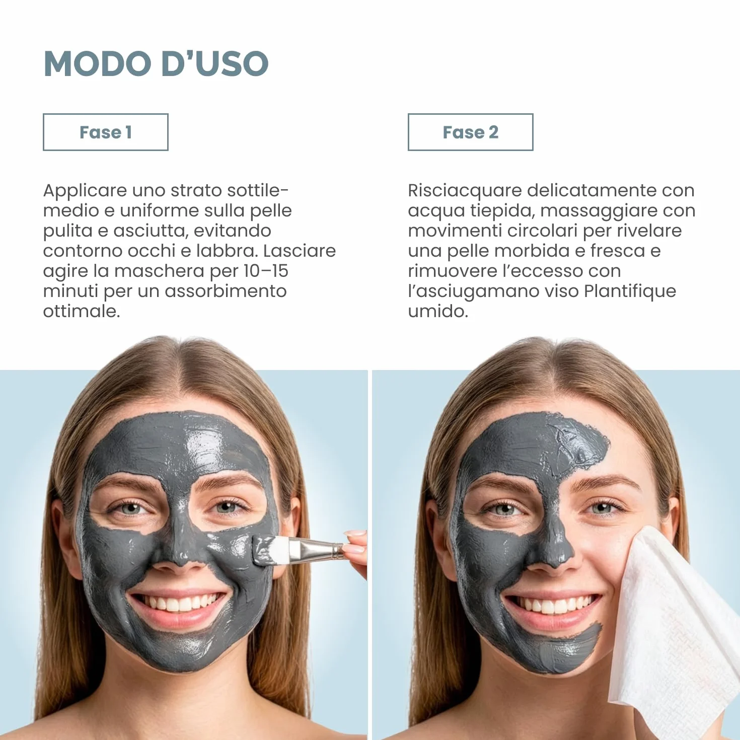 PLANTIFIQUE Maschera Viso Coreana Argilla Vulcanica e Fango Mar Morto – Maschera Viso Corpo con Carbone, Acido Ialuronico, Olio Jojoba, Burro Karité – Purifica, Affina Pori, Idrata e Calma – 110 g
