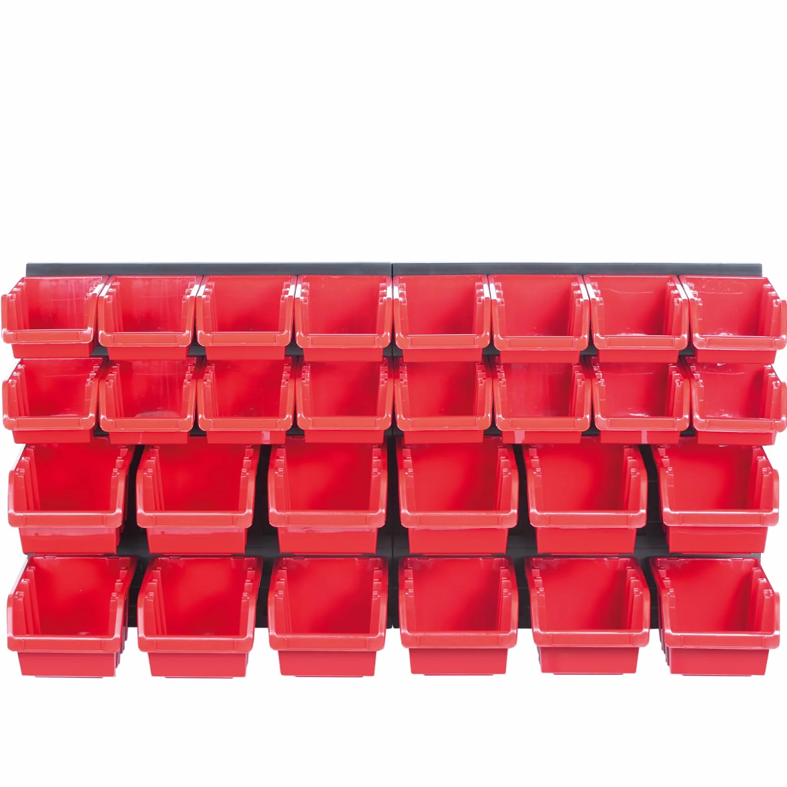 Set di 30 scatole impilabili e 2 ripiani da parete 39x38 cm, pannello perforato per conservazione flessibile