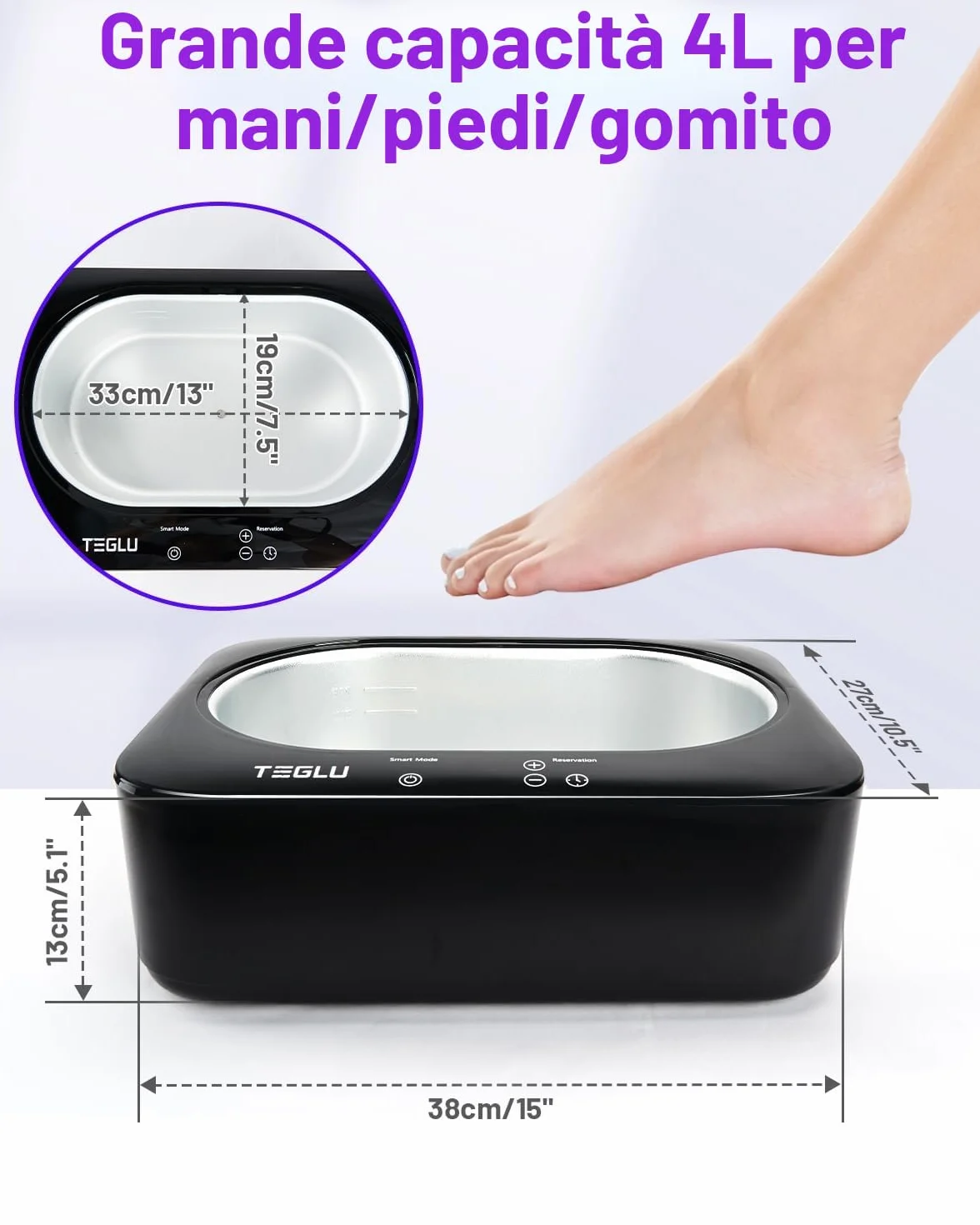 Bagno di Paraffina per Mani e Piedi 4L, Kit Scalda Paraffina Professionale con 3x 450g Paraffina per la Spa a Casa, Macchina Nera
