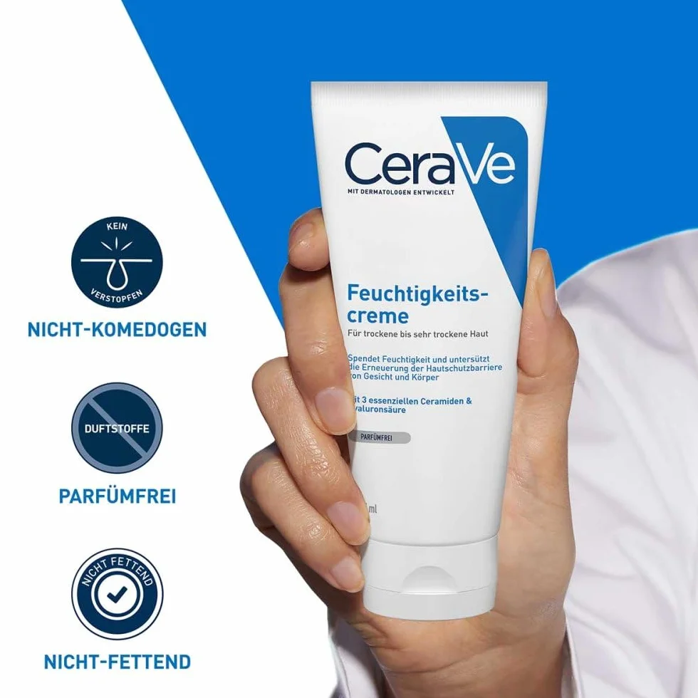 Crema Idratante CeraVe 177ml per Pelli Secche e Molto Secche con Ceramidi e Acido Ialuronico, Ipoallergenica e Senza Profumo