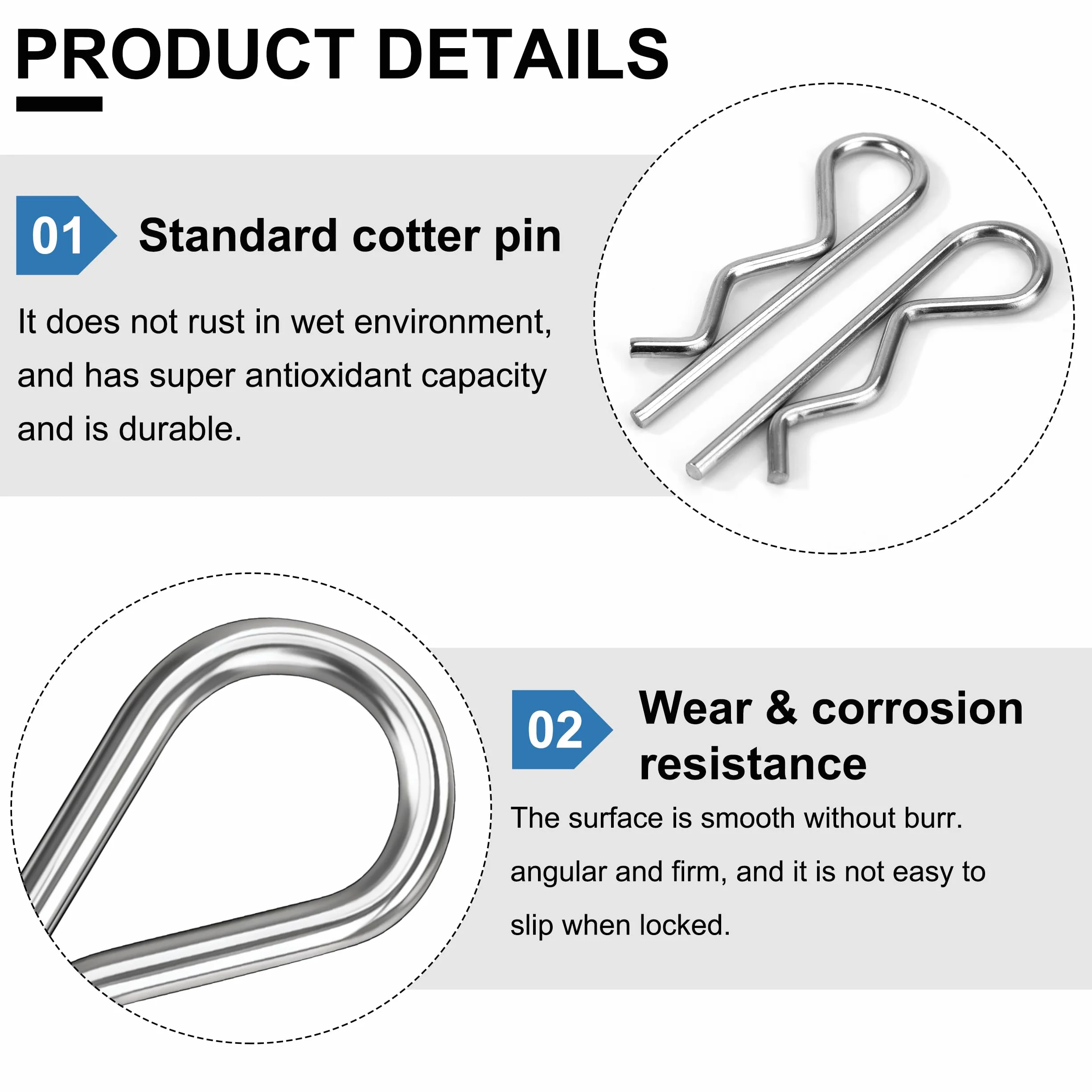 Copiglie Clips R Acciaio Inossidabile Set 7 Misure 110PCCS