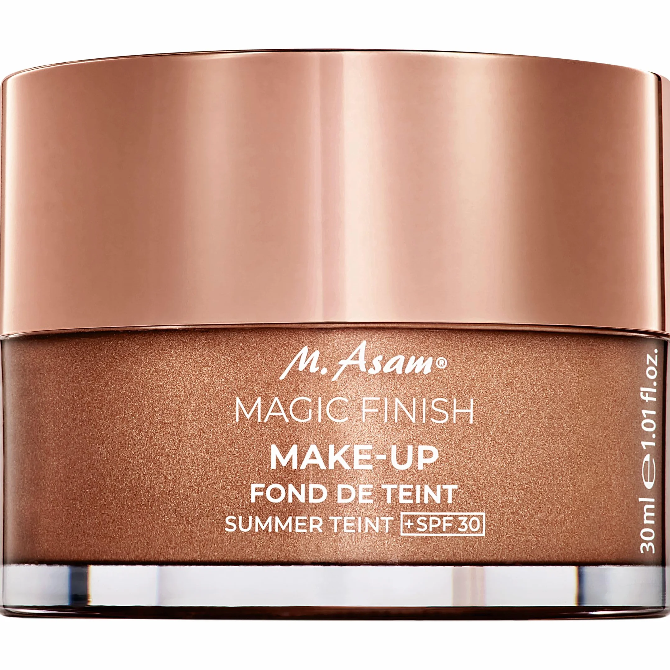 M. Asam Magic Finish Summer Teint Con SPF 30 (30ml), primer, fondotinta, cipria e correttore 4 in 1, nasconde, equilibra, abbellisce e perfeziona l'incarnato - Per pelli abbronzate, vegan