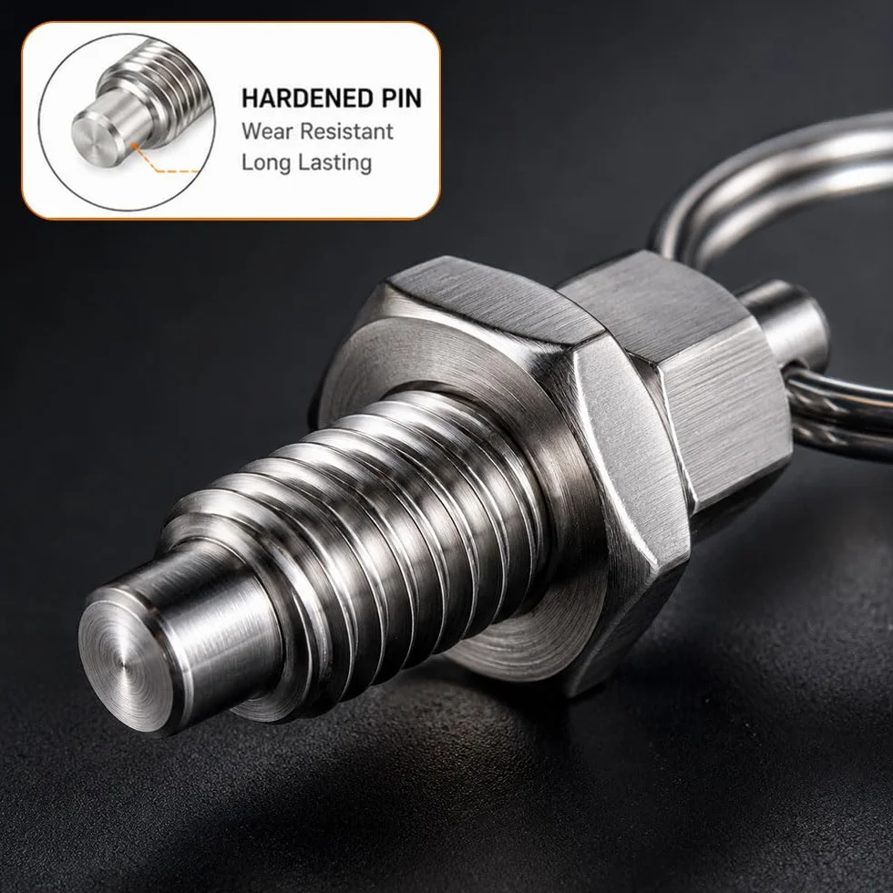 Perni di Bloccaggio a Sgancio Rapido M8x5 mm Inox Girevole Bulloni di Bloccaggio con Anello di Trazione 6 Pezzi