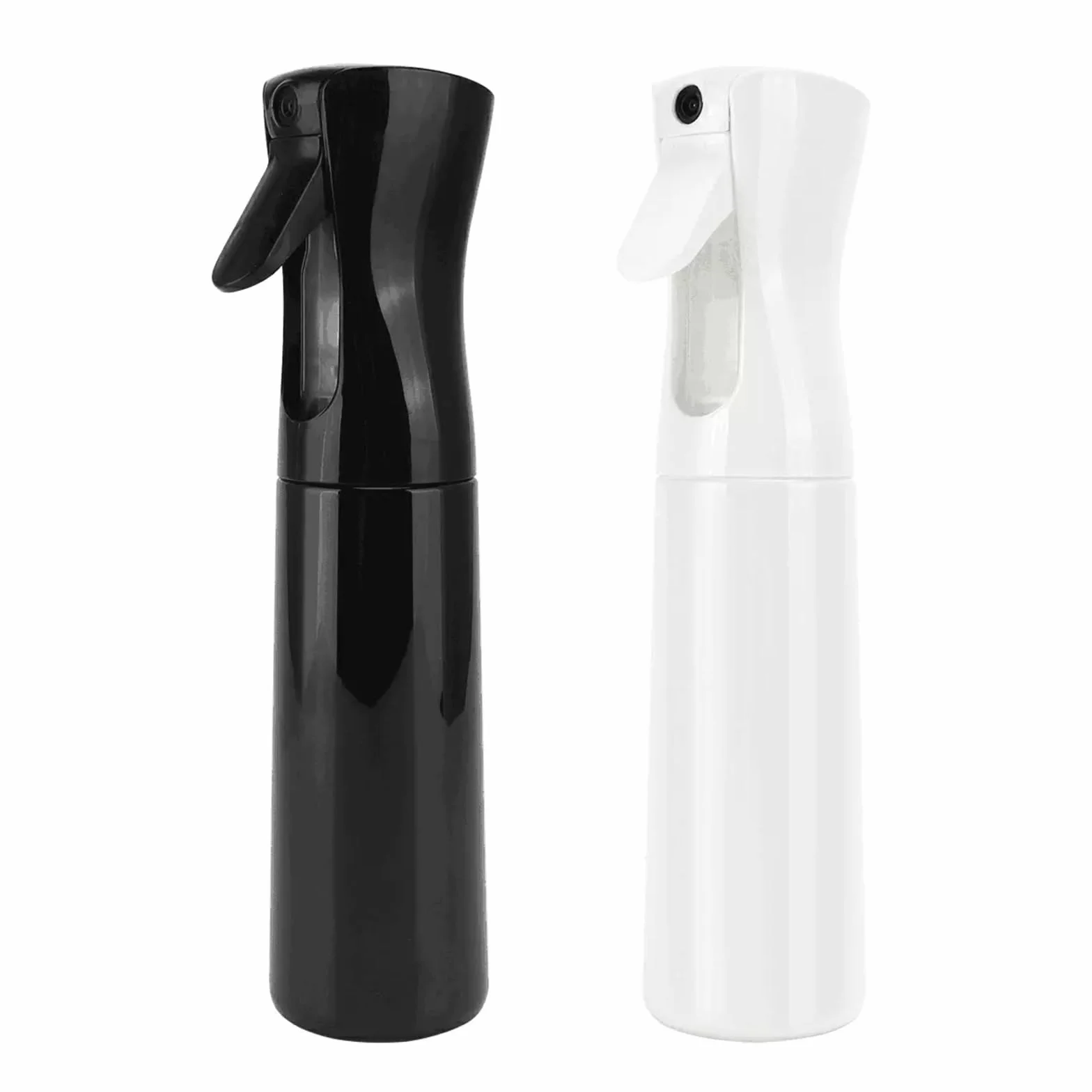 2 flaconi spray da 300 ml, nebulizzatore continuo per acqua, nebulizzatore fine, vuoto, per acconciature, irrigazione delle piante, cura degli animali domestici, pulizia della casa (nero +