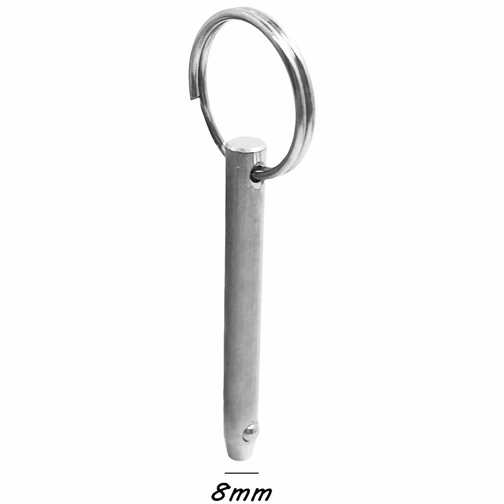 Set di 4 perni a sgancio rapido 8 mm 6,3 mm 76 mm acciaio inox 316 per barche bimini
