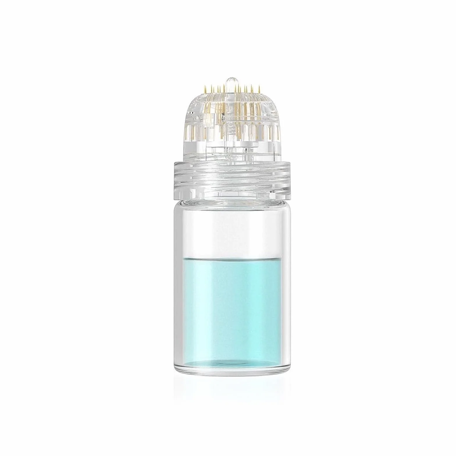 Derma Stamp Hydra Needle 20, Microneedling Titanio 20 Pin Lunghezza 0.5mm, Bottiglia Applicatrice di Siero Riutilizzabile per Cura della Pelle & Stimolazione della Crescita di Capelli Barba