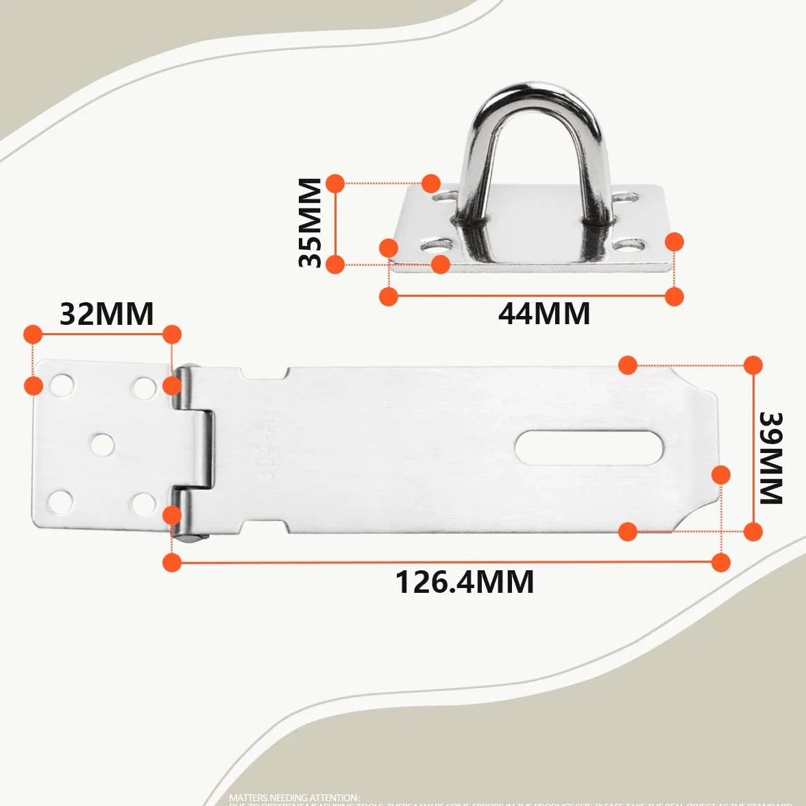Bwintech 4 Pezzi Lucchetto Hasp Latch Serrature 5 Pollice 125mm 304 Acciaio Inox per Porta Shed Gate Cabinet con Vite Nichel Spazzolato