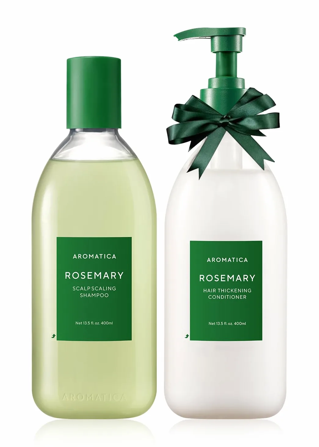 AROMATICA Rosemary Scalp Scaling Shampoo and Conditioner Set for Hair Growth - Vegan Hair Care Gift Set with Rosemary Oil. Ideale per capelli diradati, vegano e biologico, 13,53 fl.oz.