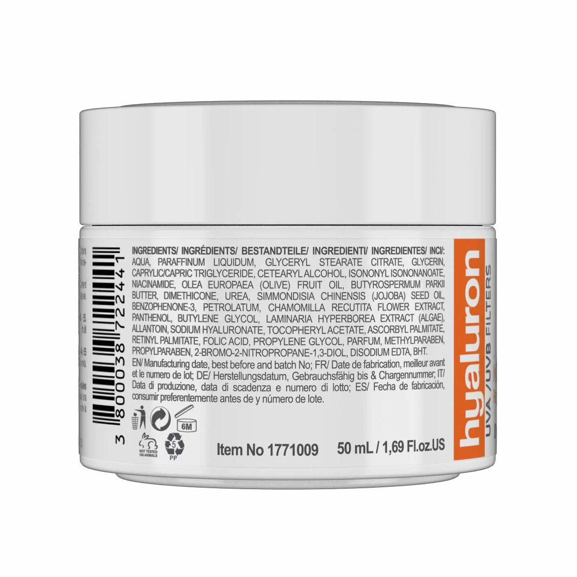 RevitaLAB Hyaluron Anti-Aging Day and Night Cream, Enriched with Vitamins A, B3, B5, E, C, Jojoba Oil, and UV Filters for Ages 40 – 55, 50 ml