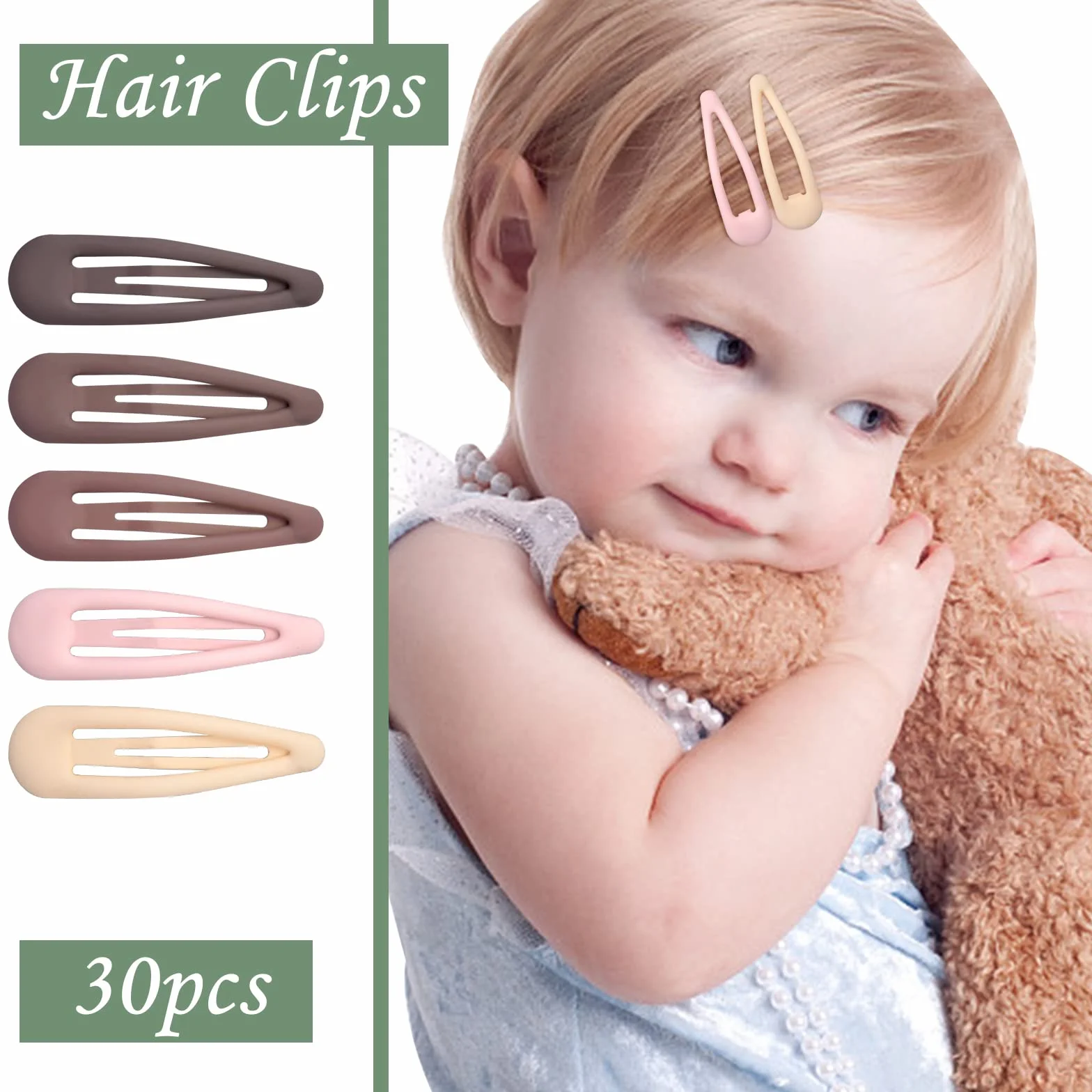 Fermagli Capelli Bambina 5 cm Metallo 30 Pezzi Colorati
